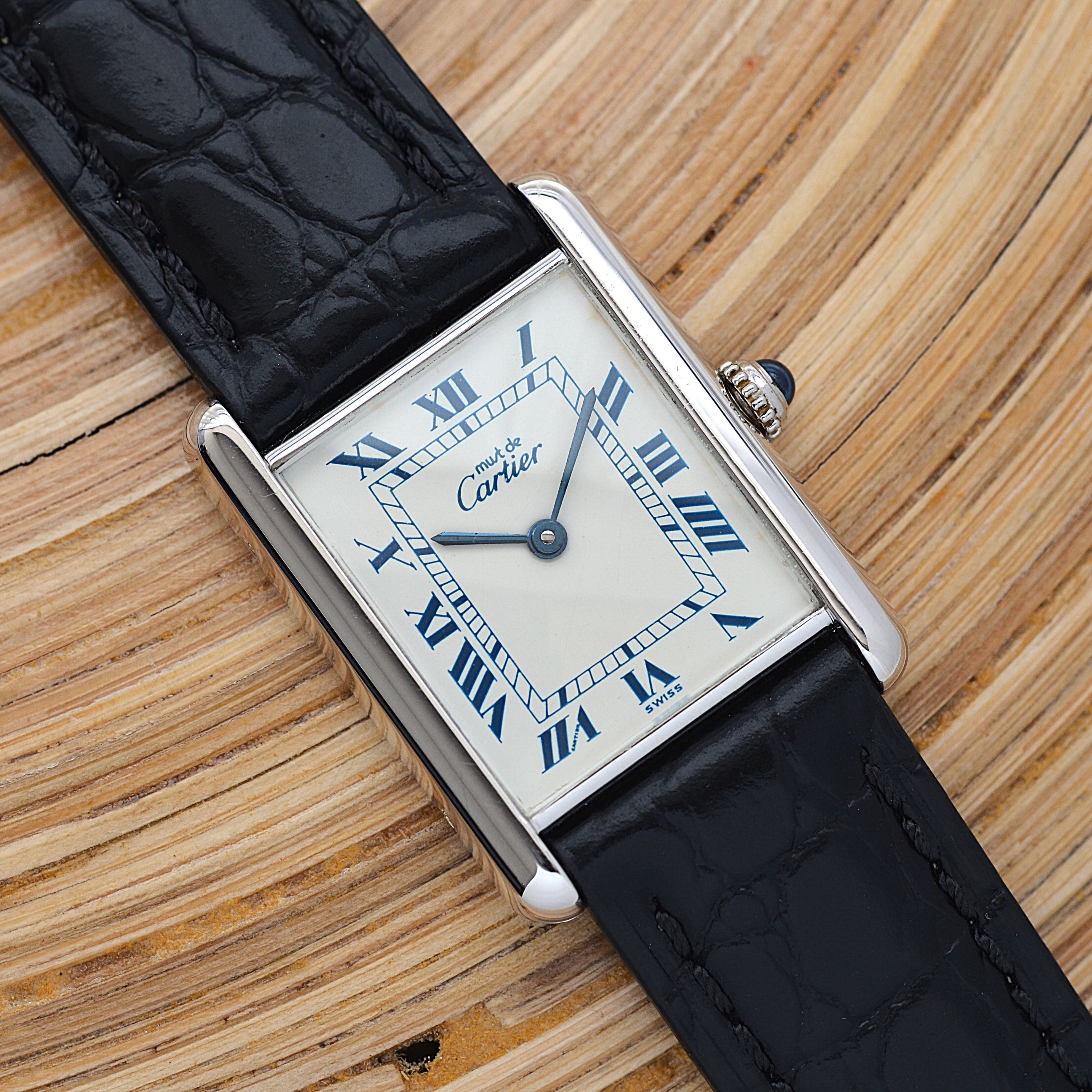 【Cartier】カルティエ マストタンクLM シルバーQZ 純正尾錠付き