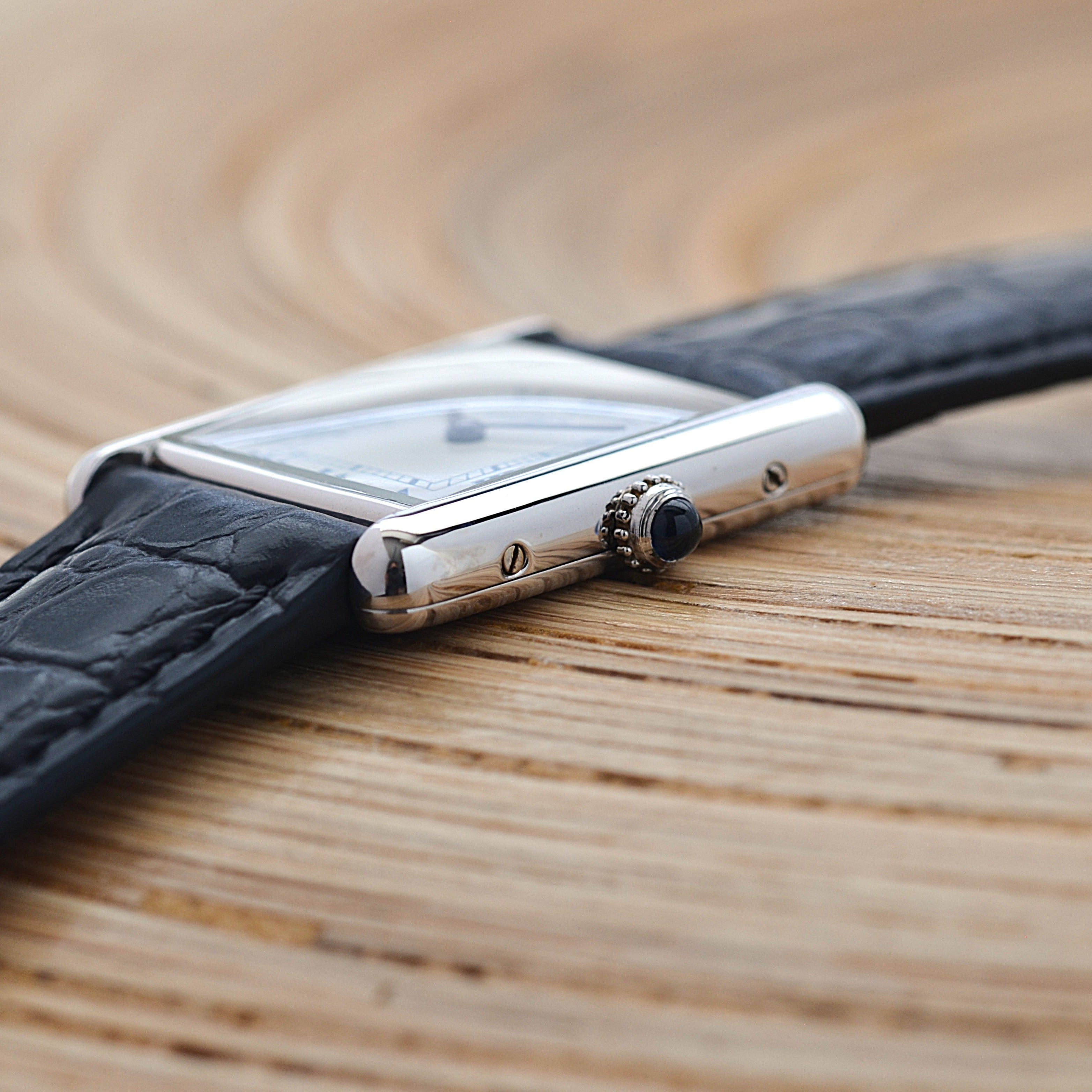 【Cartier】カルティエ マストタンクLM シルバーQZ 純正尾錠付き