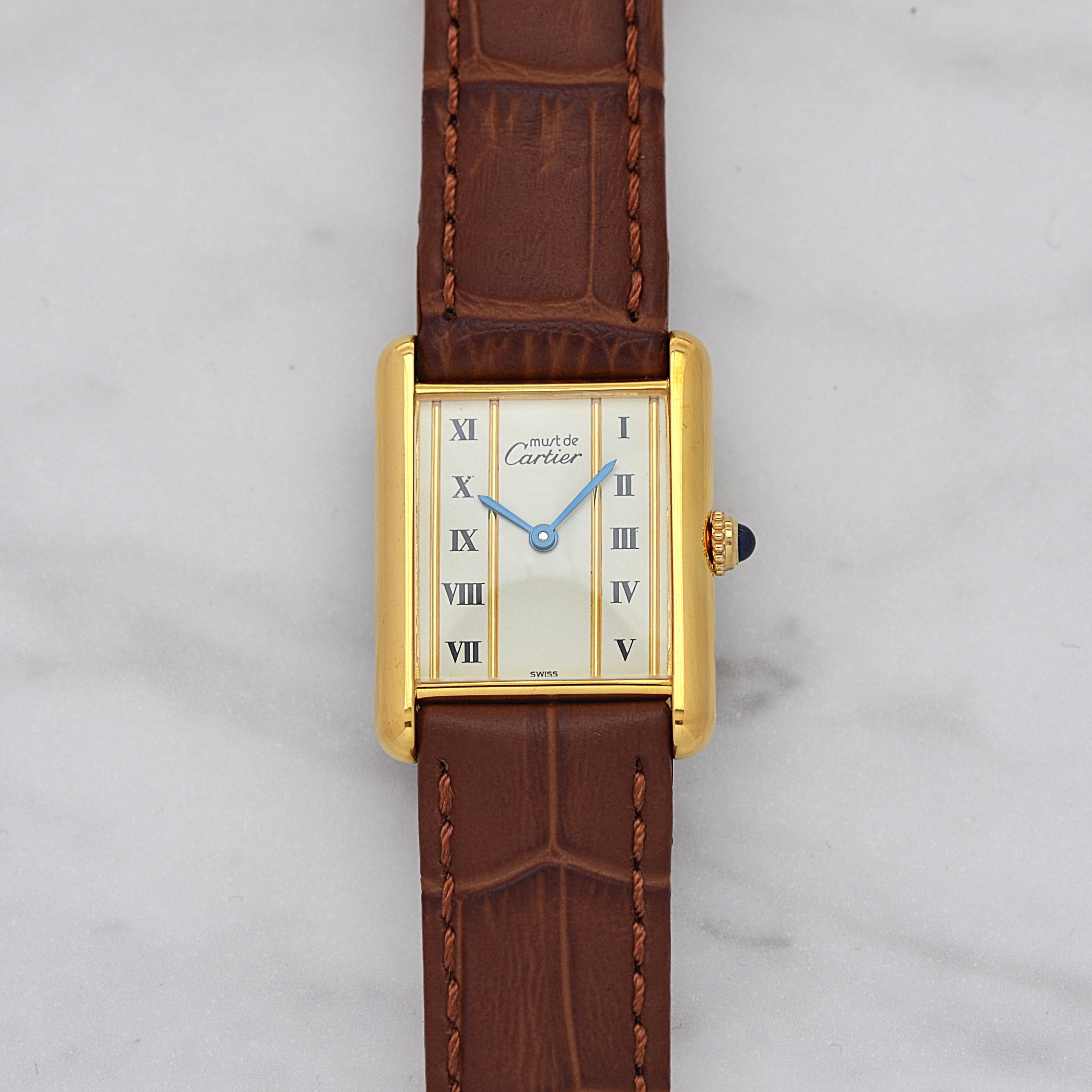 Cartier カルティエ マストタンク 外装仕上げ済み Cartier - 【OH済/仕上済】カルティエ マストタンク SM ブラック