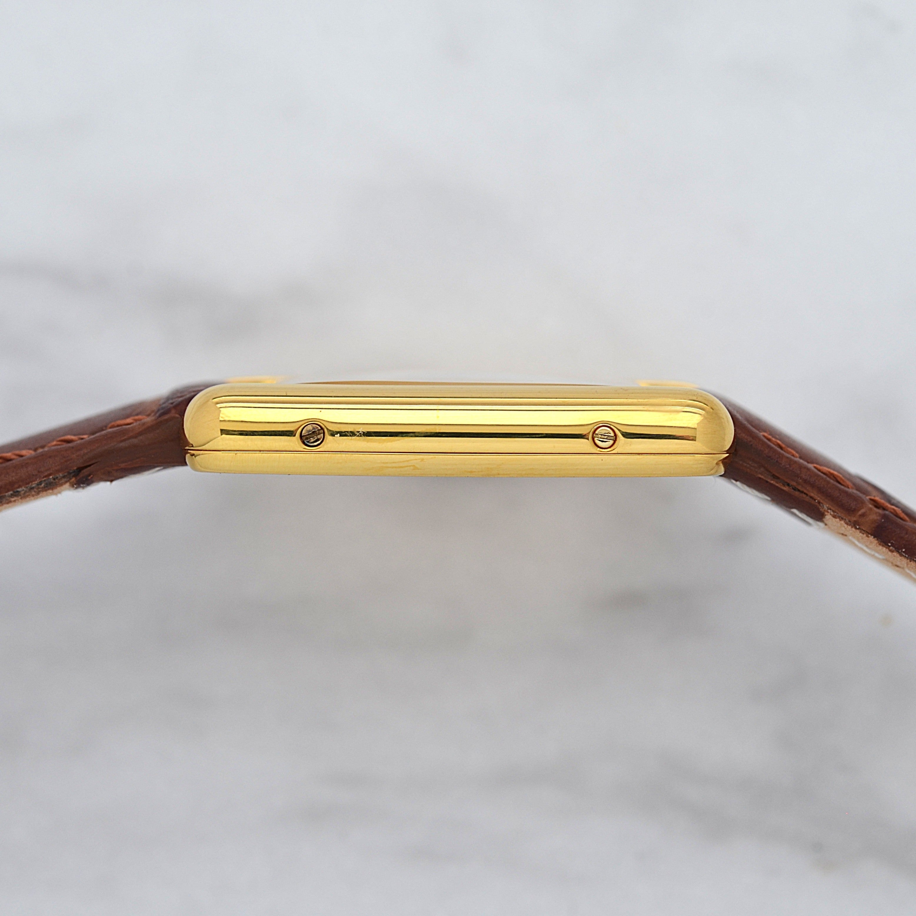 【Cartier】カルティエ マストタンクLM 縦ローマ 純正尾錠付き