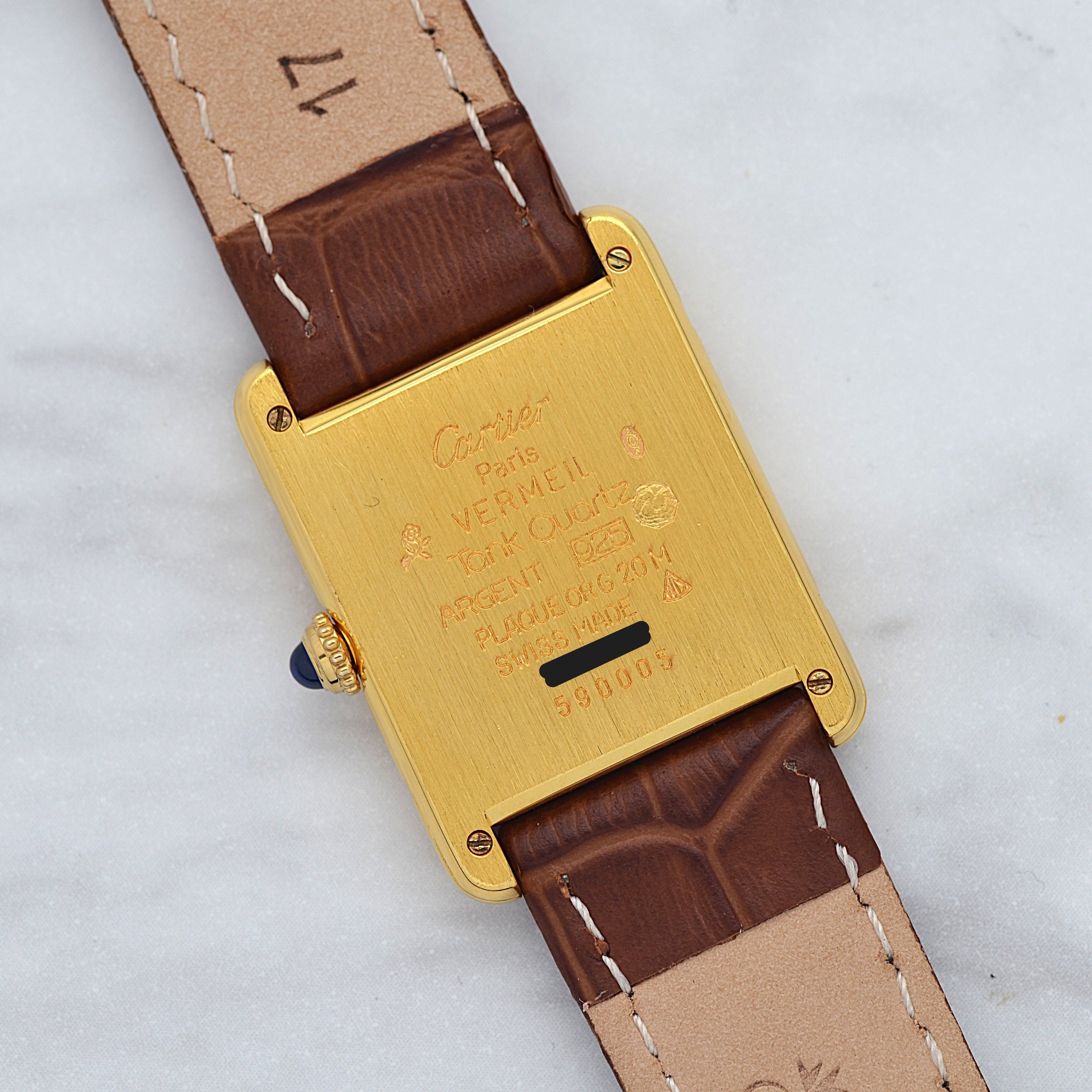 【Cartier】カルティエ マストタンクLM 縦ローマ 純正尾錠付き