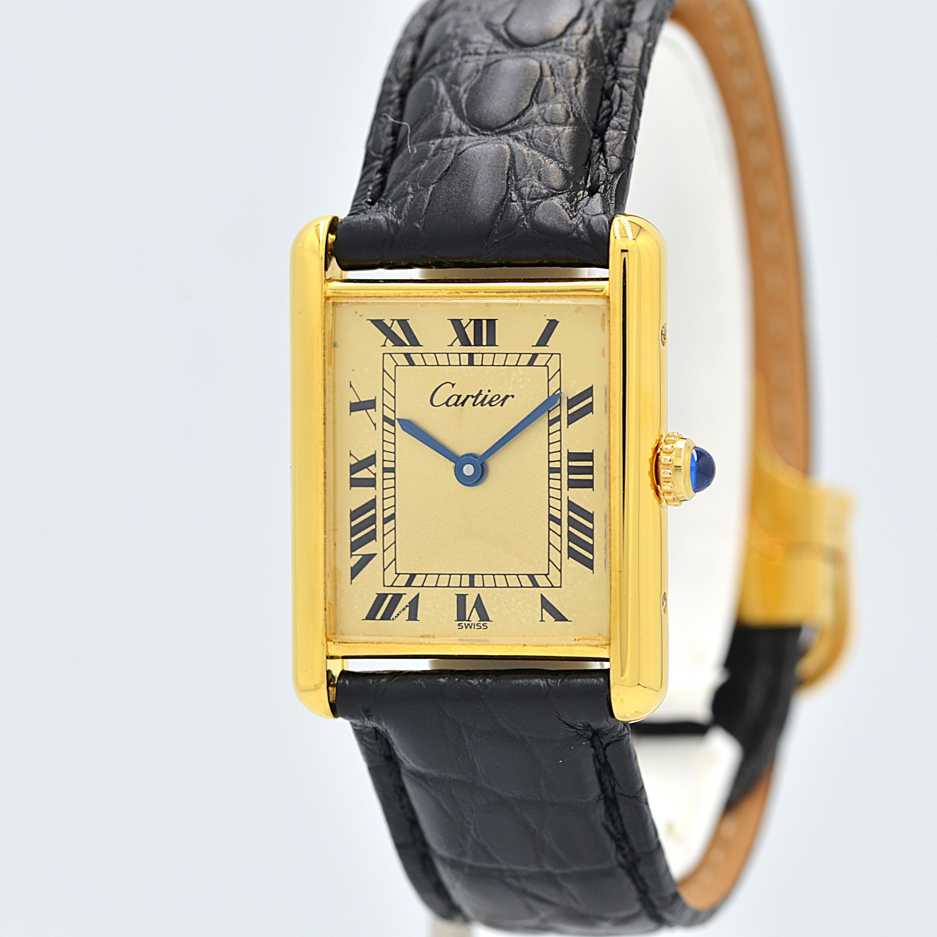 【Cartier】カルティエ マストタンクLM シャンパンローマQZ カルティエコンプリートサービス済み