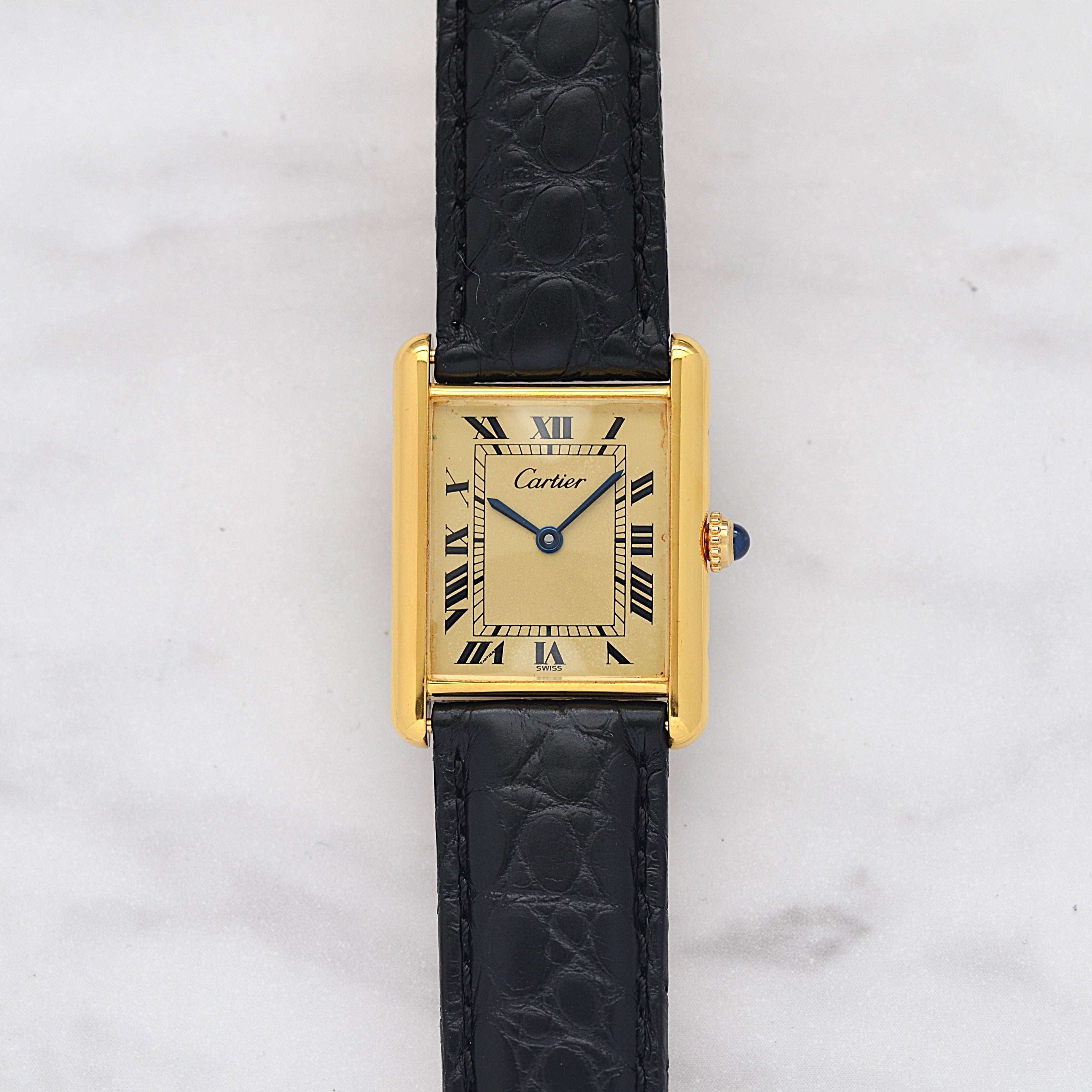 【Cartier】カルティエ マストタンクLM シャンパンローマQZ カルティエコンプリートサービス済み