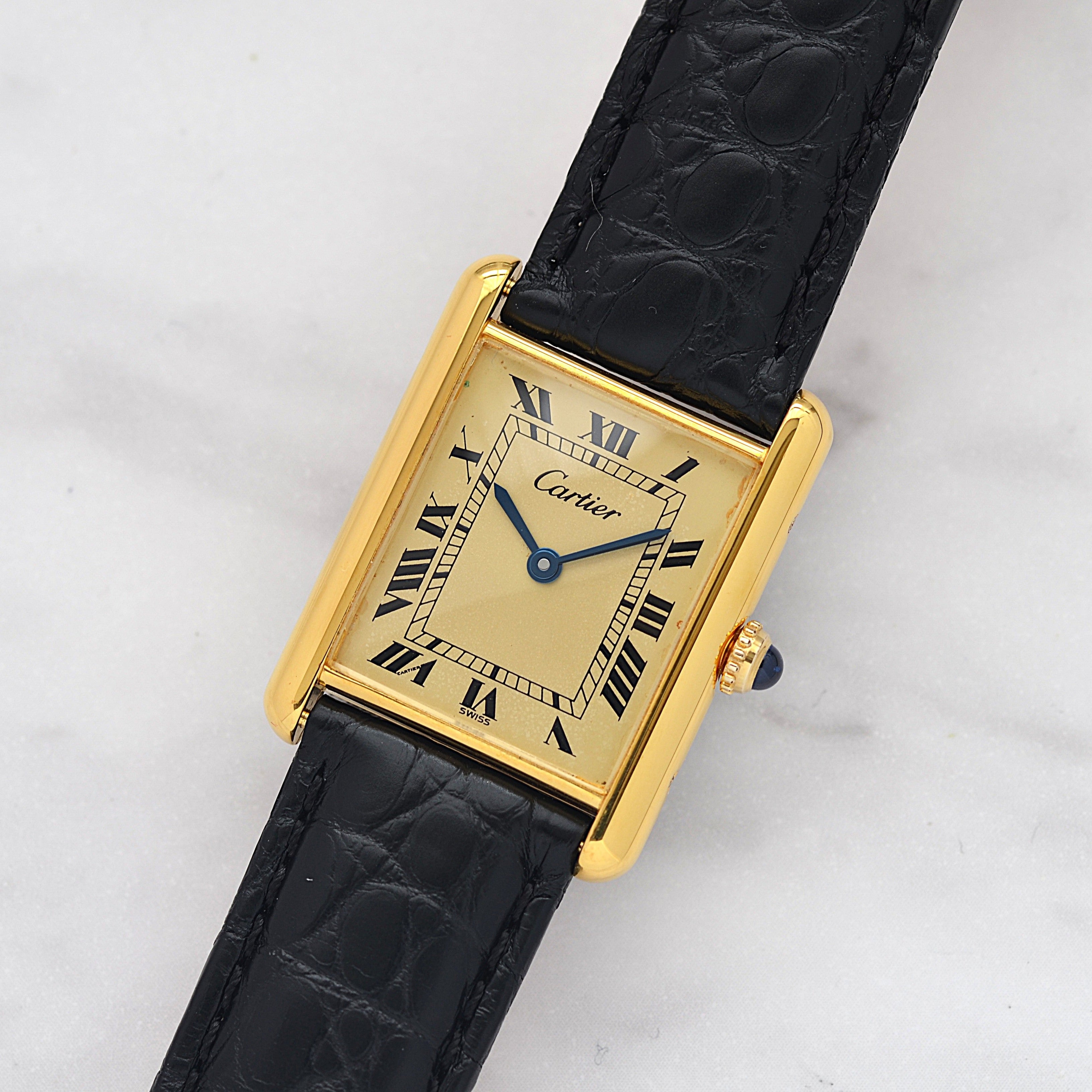 【Cartier】カルティエ マストタンクLM シャンパンローマQZ カルティエコンプリートサービス済み