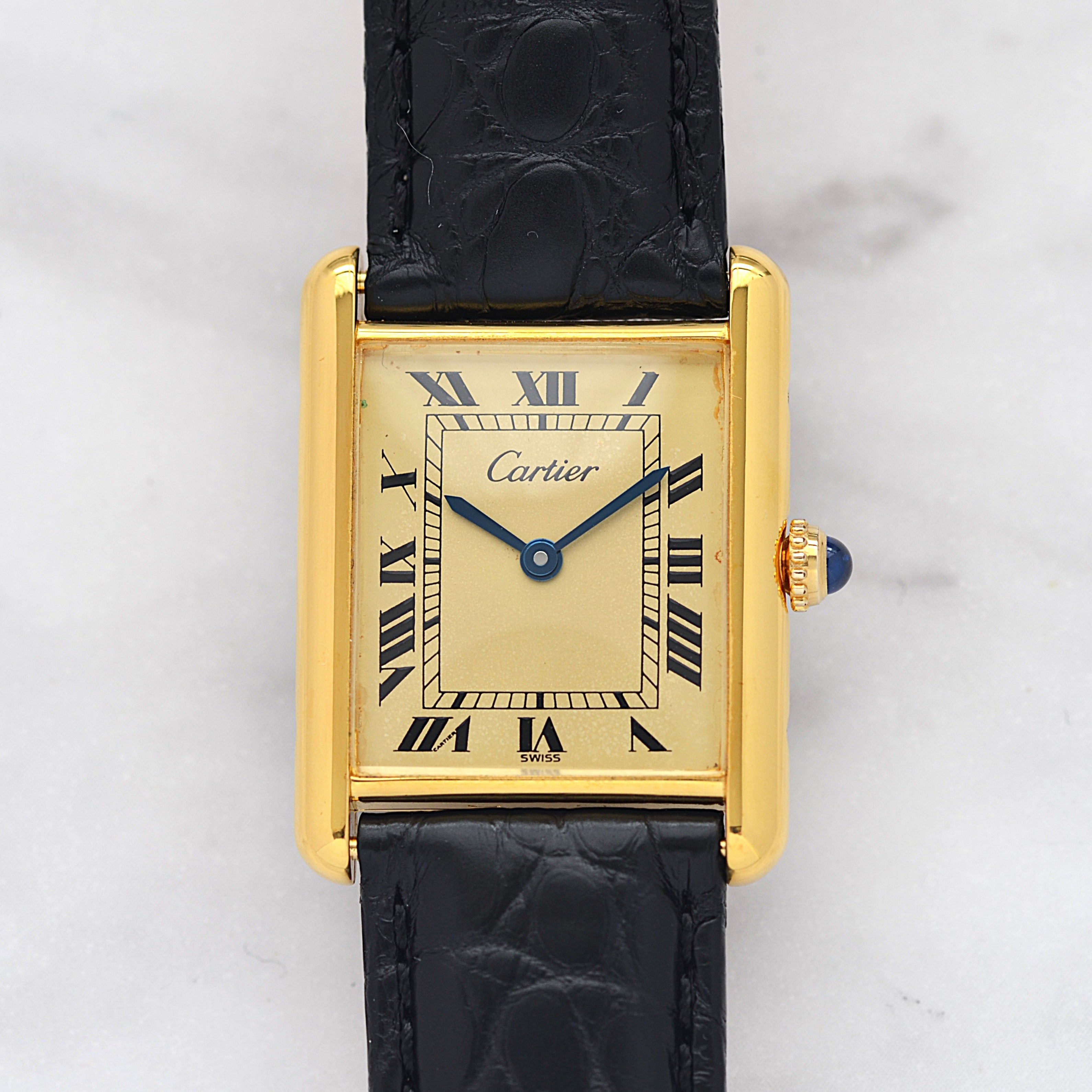 【Cartier】カルティエ マストタンクLM シャンパンローマQZ カルティエコンプリートサービス済み