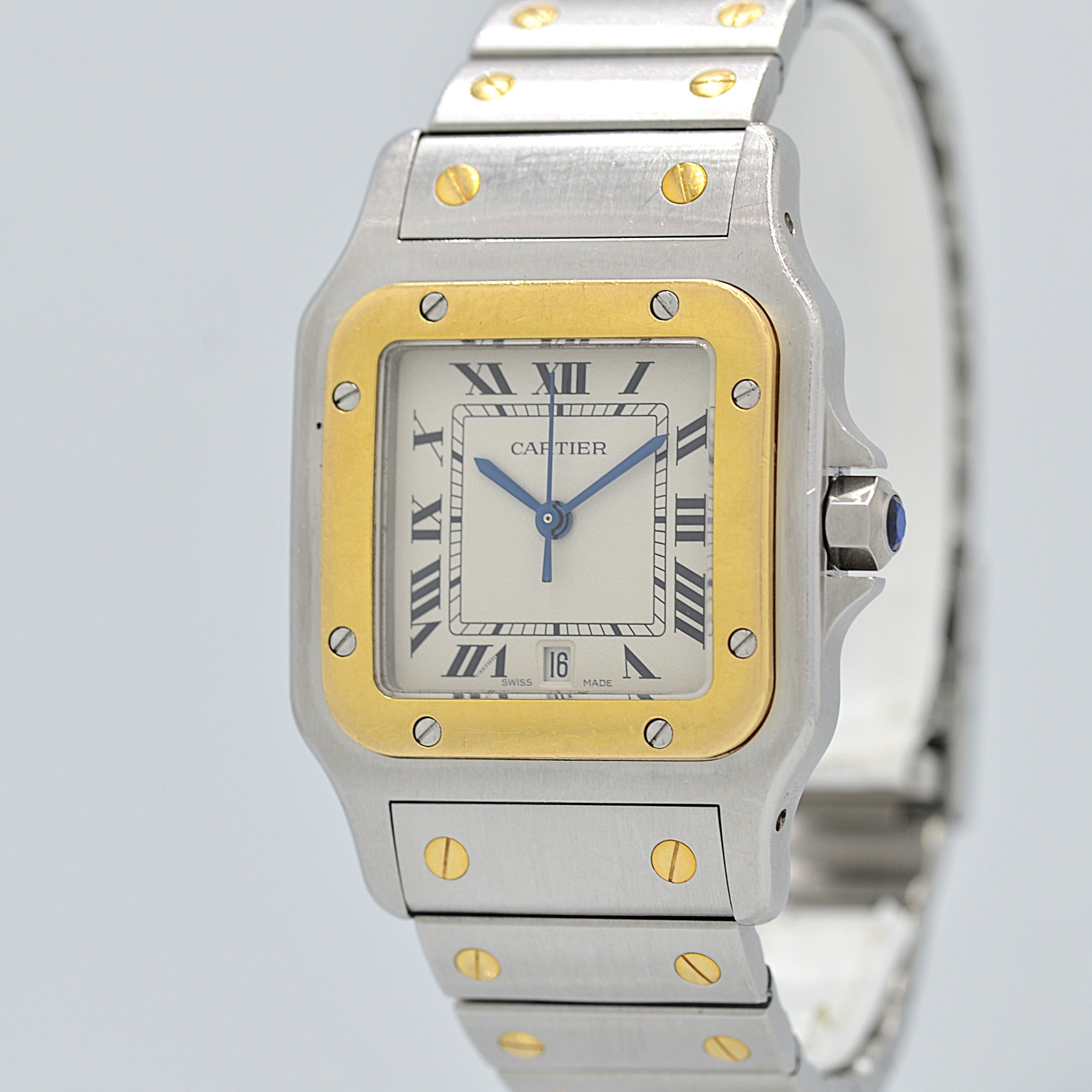 【Cartier】カルティエ サントスガルベ LMクォーツ 18KYG×SS カルティエコンプリートサービス済み