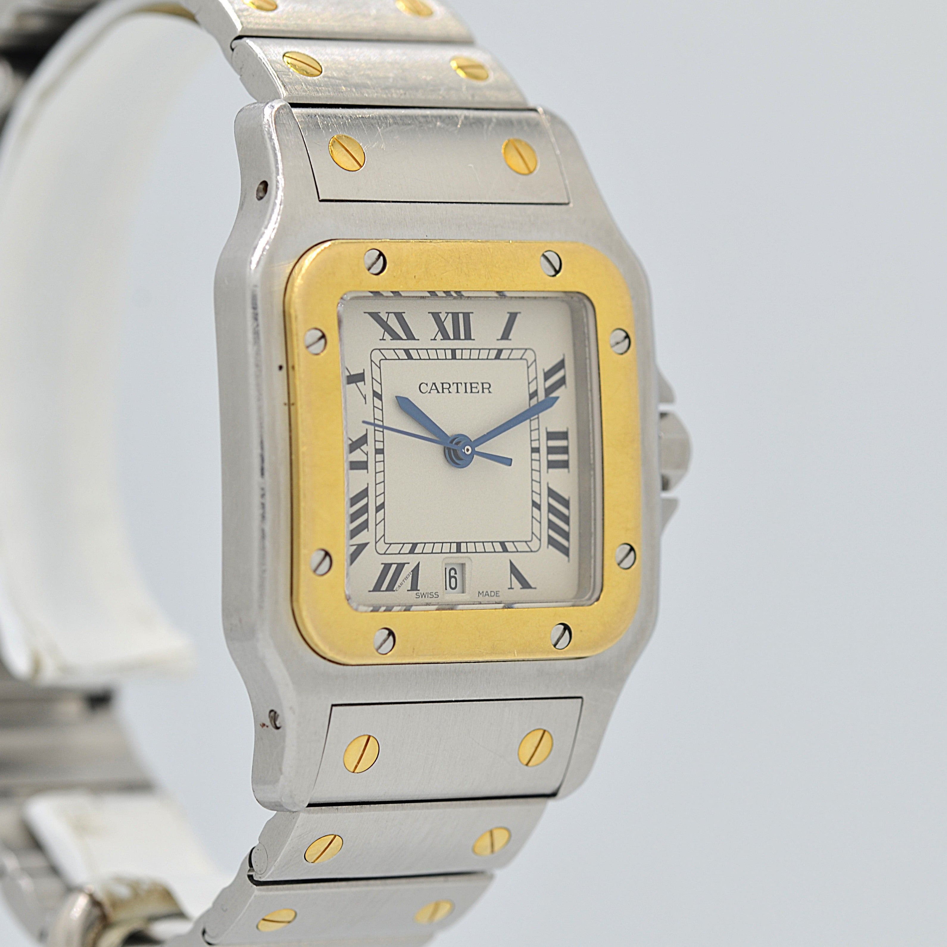 【Cartier】カルティエ サントスガルベ LMクォーツ 18KYG×SS カルティエコンプリートサービス済み