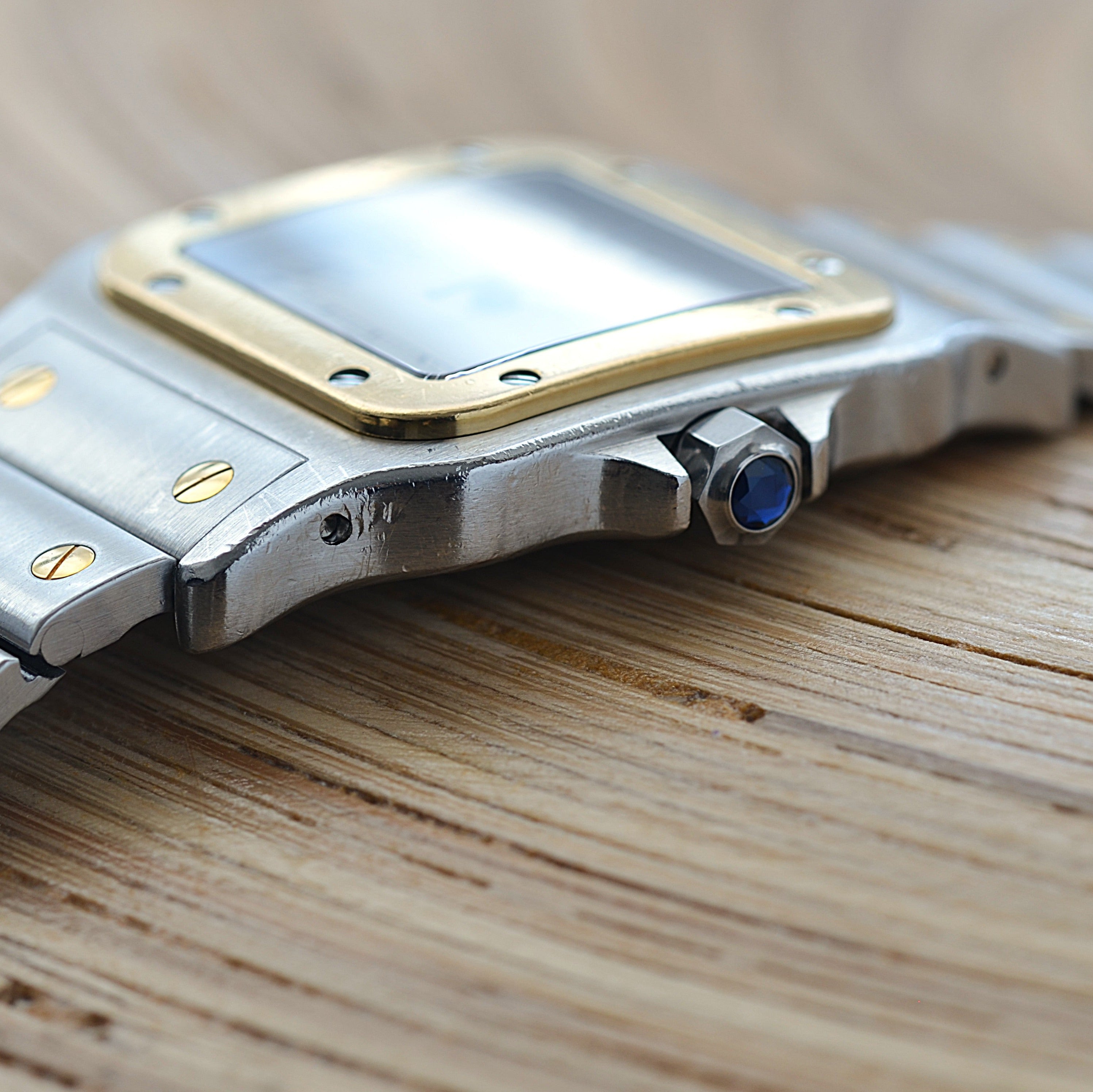 【Cartier】カルティエ サントスガルベ LMクォーツ 18KYG×SS カルティエコンプリートサービス済み