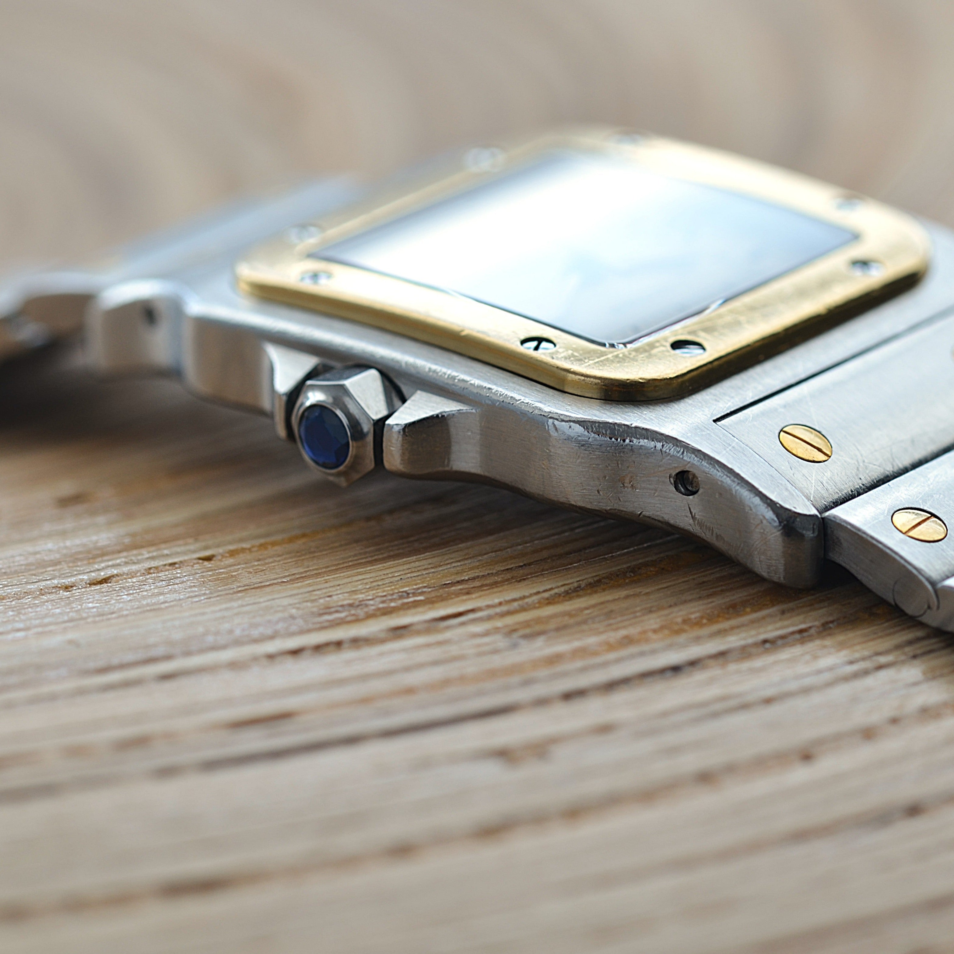 【Cartier】カルティエ サントスガルベ LMクォーツ 18KYG×SS カルティエコンプリートサービス済み