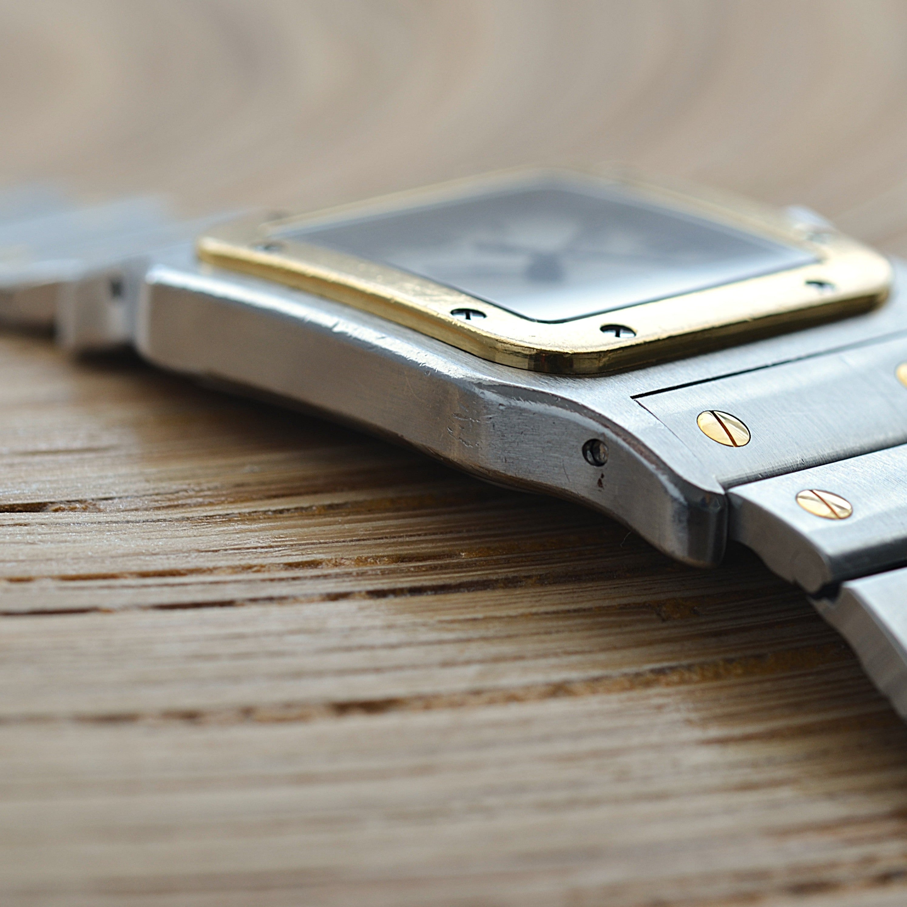 【Cartier】カルティエ サントスガルベ LMクォーツ 18KYG×SS カルティエコンプリートサービス済み