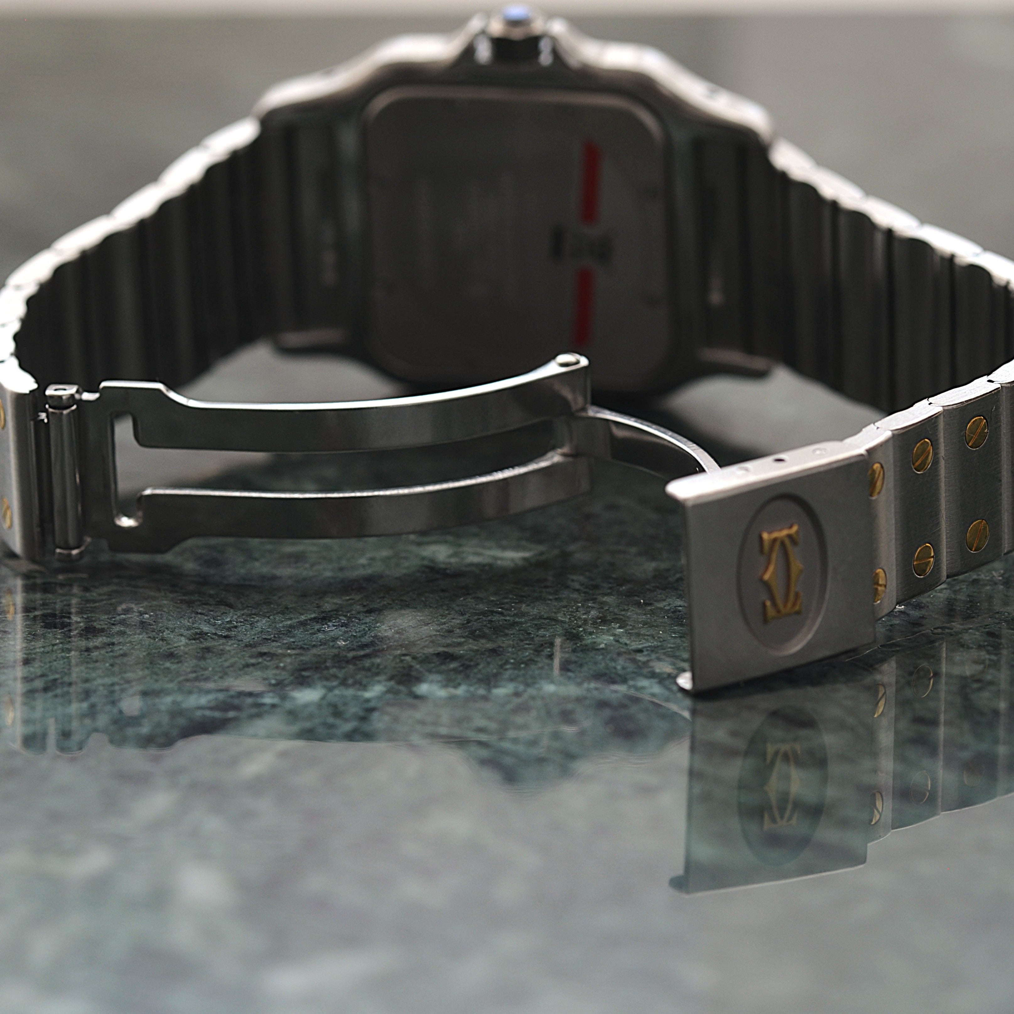 【Cartier】カルティエ サントスガルベ LMクォーツ 18KYG×SS カルティエコンプリートサービス済み