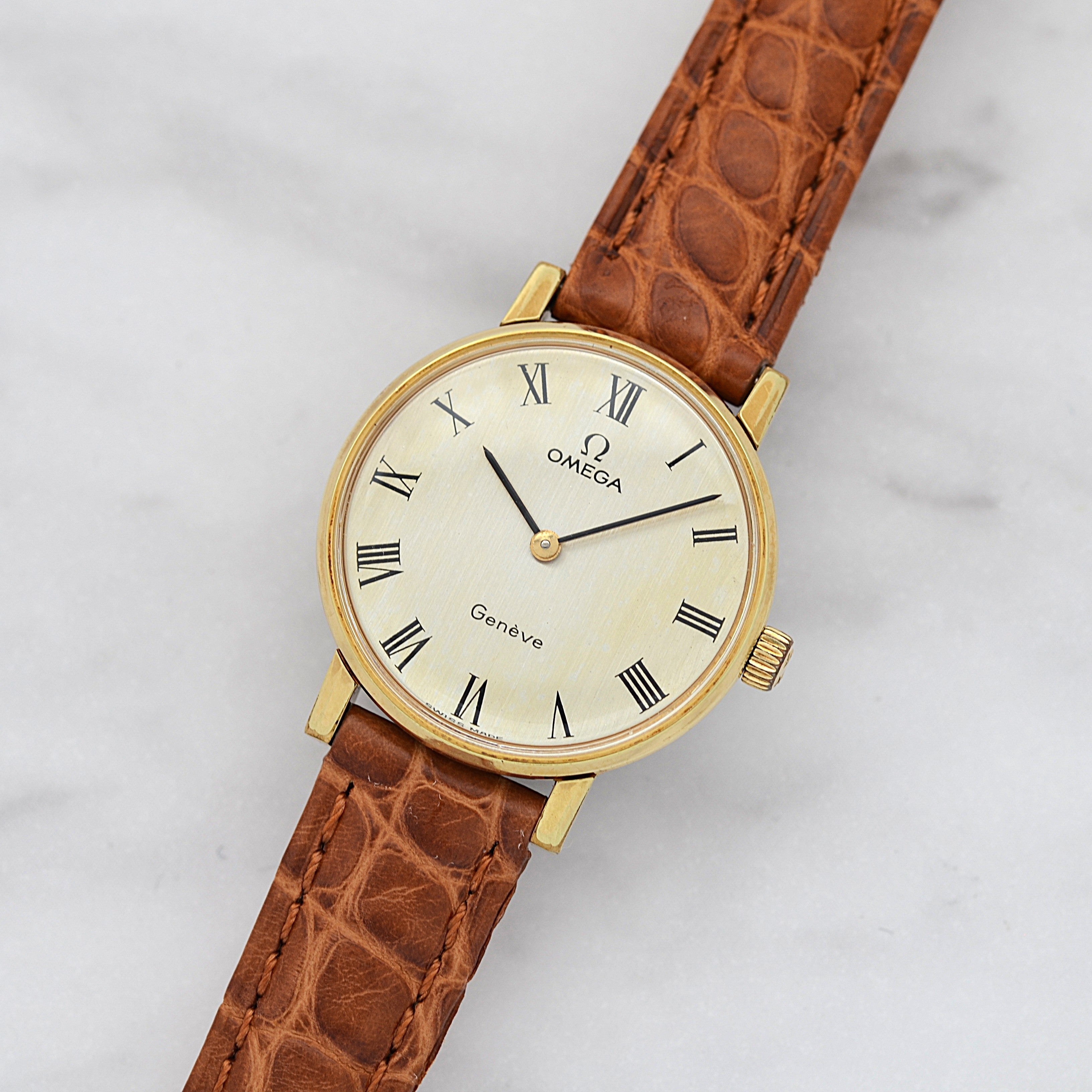 【OMEGA】オメガ ジュネーヴ GP ラウンド Silver Roman 純正尾錠付き