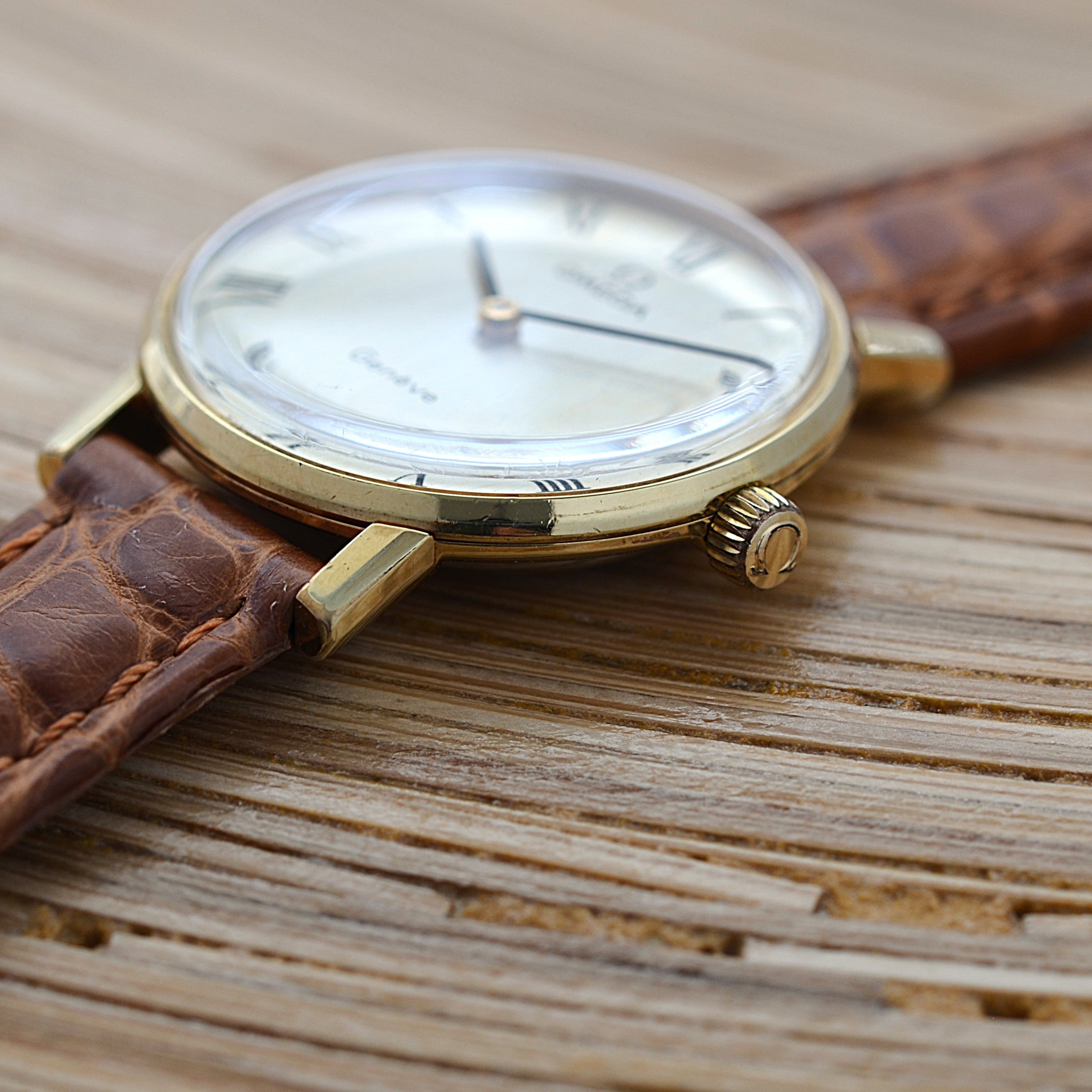 【OMEGA】オメガ ジュネーヴ GP ラウンド Silver Roman 純正尾錠付き