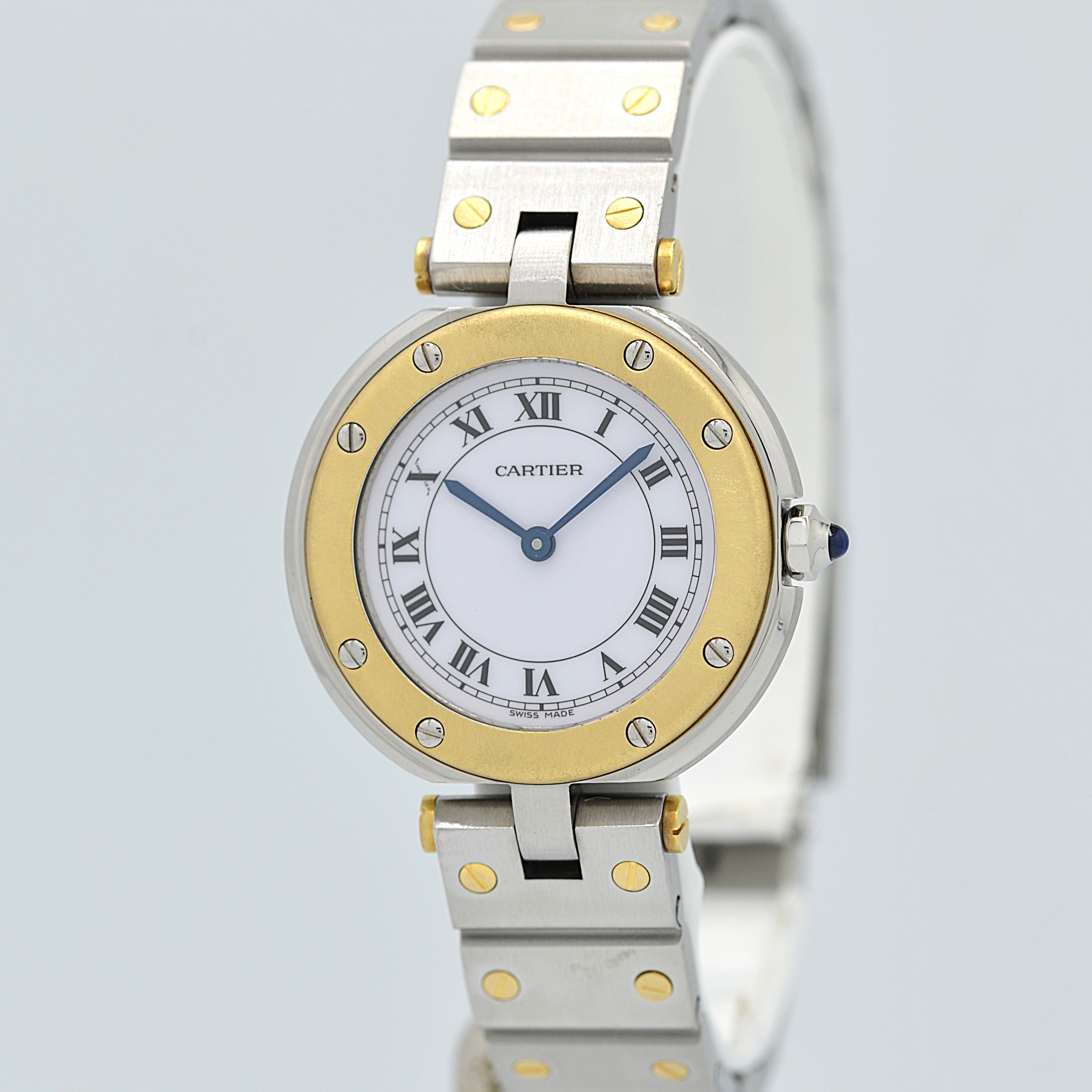 【Cartier】カルティエ サントスヴァンドーム SM 18KYG×SS カルティエコンプリートサービス済み