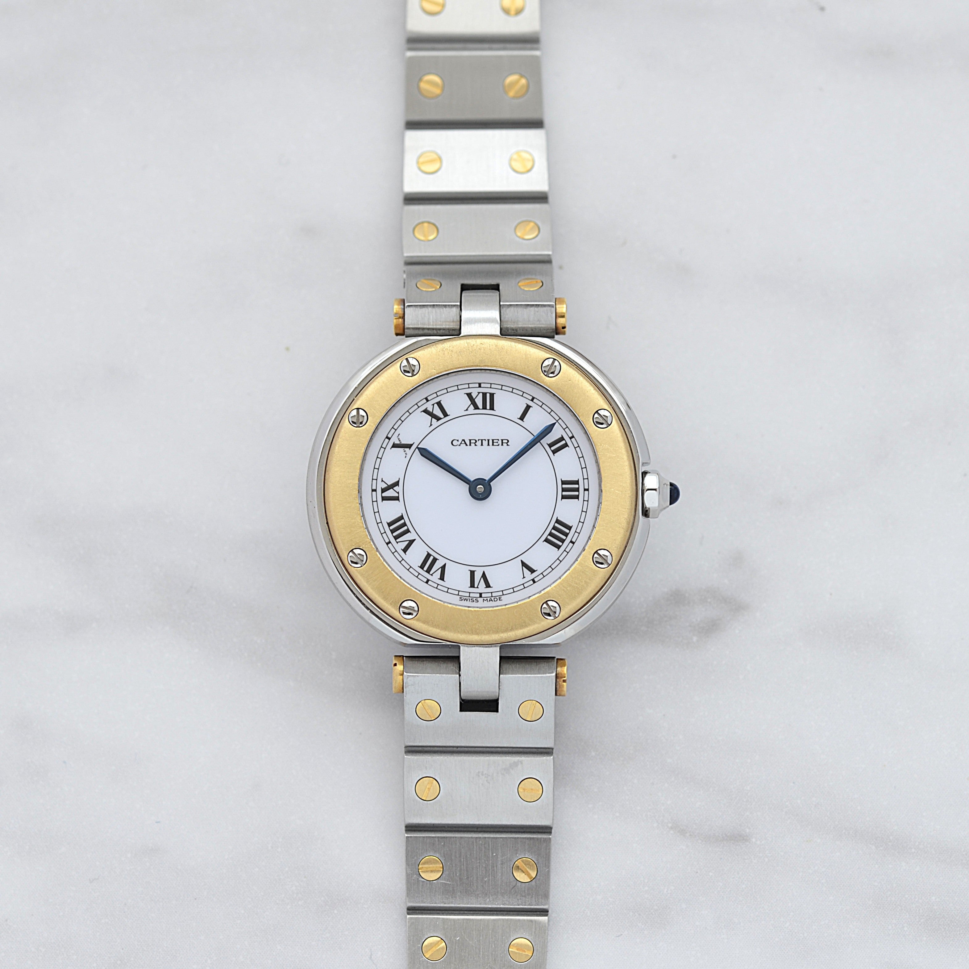 【Cartier】カルティエ サントスヴァンドーム SM 18KYG×SS カルティエコンプリートサービス済み