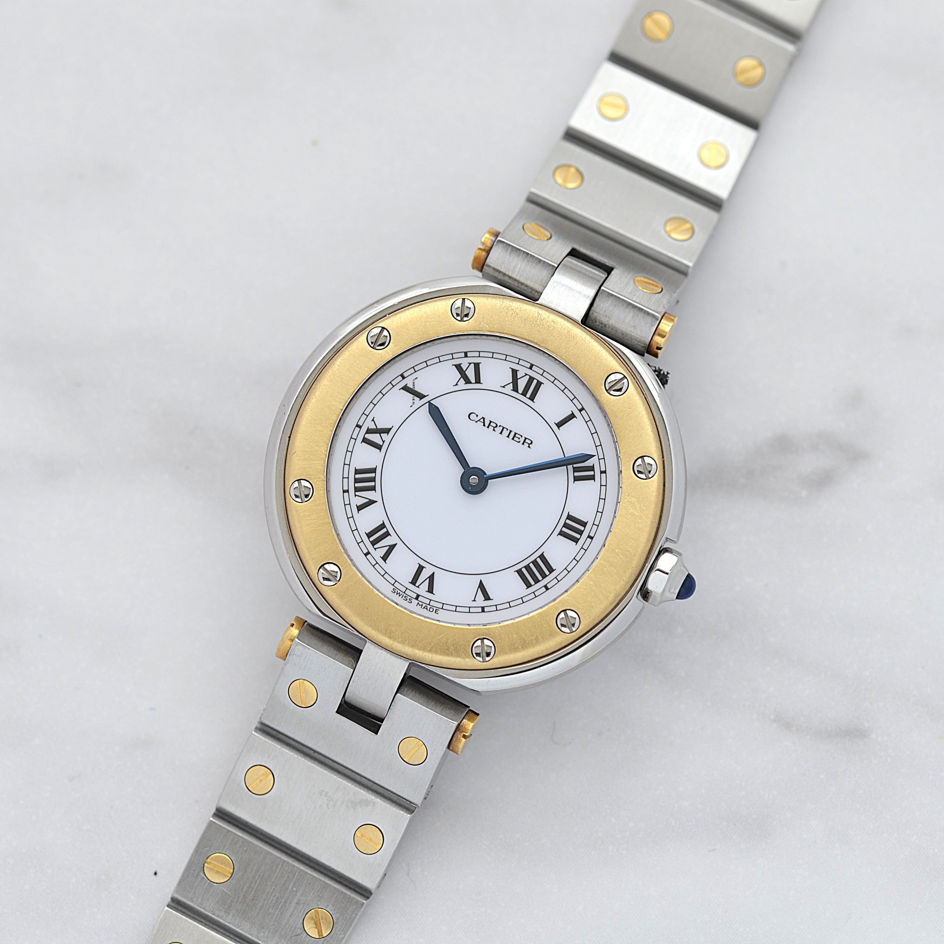 【Cartier】カルティエ サントスヴァンドーム SM 18KYG×SS カルティエコンプリートサービス済み