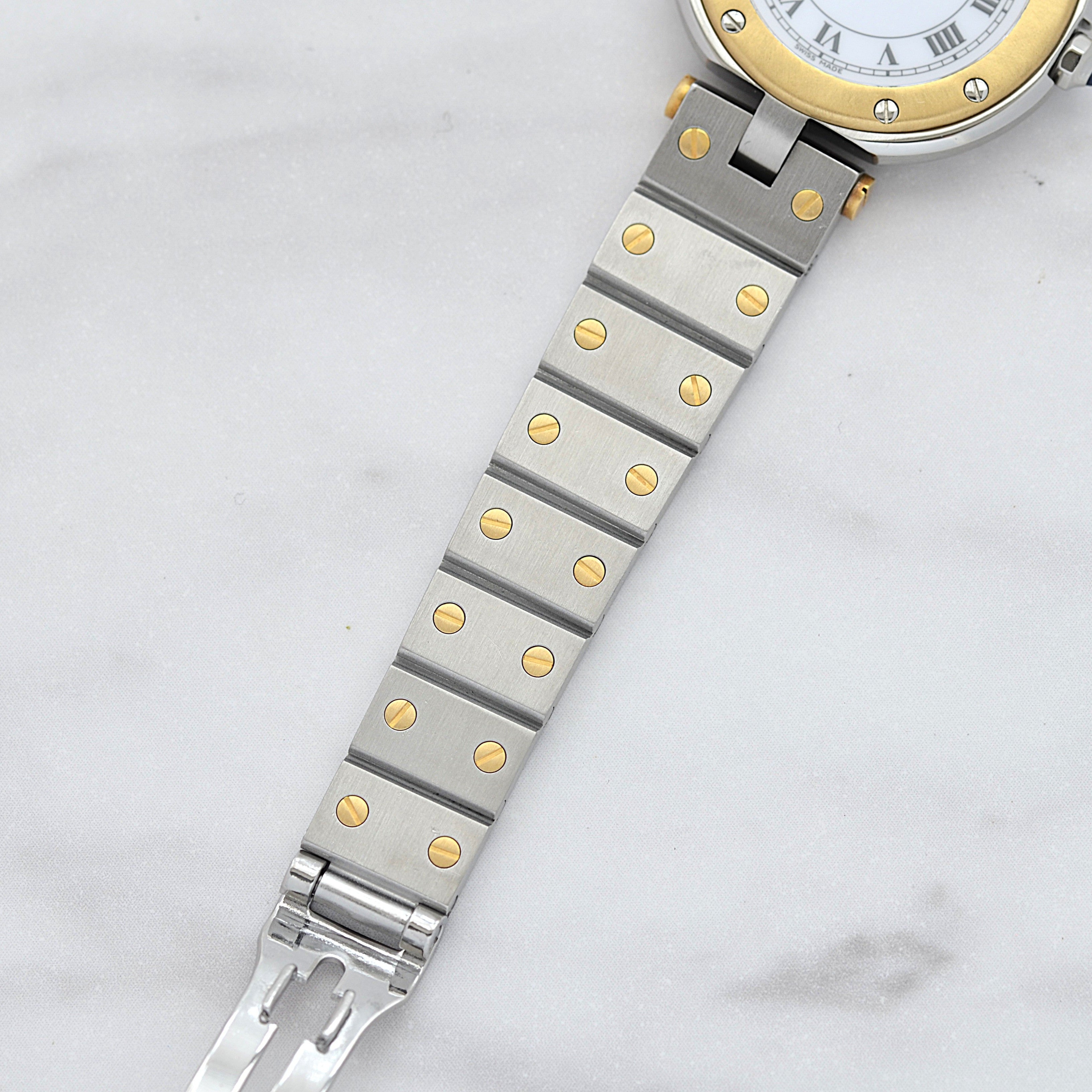 【Cartier】カルティエ サントスヴァンドーム SM 18KYG×SS カルティエコンプリートサービス済み