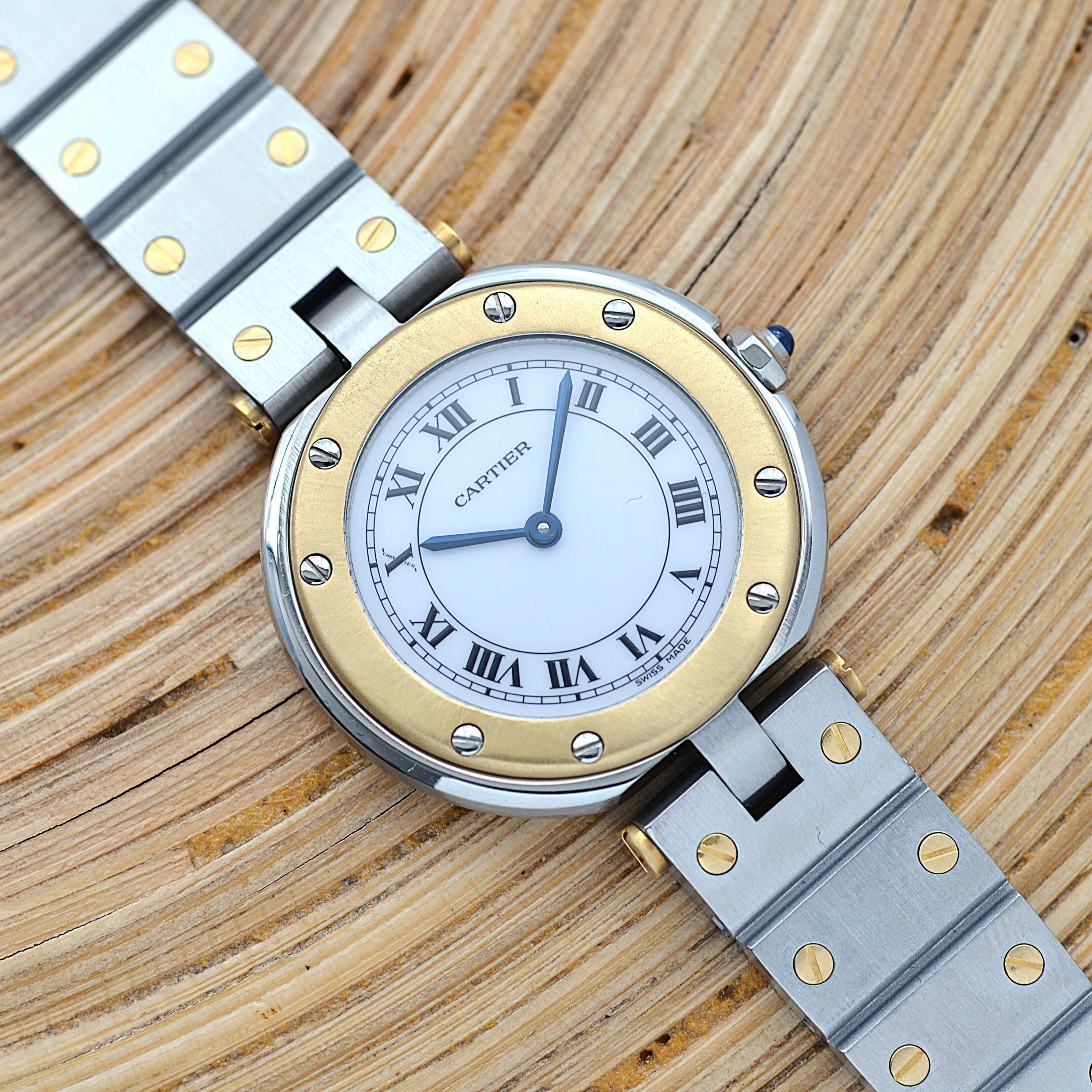 【Cartier】カルティエ サントスヴァンドーム SM 18KYG×SS カルティエコンプリートサービス済み