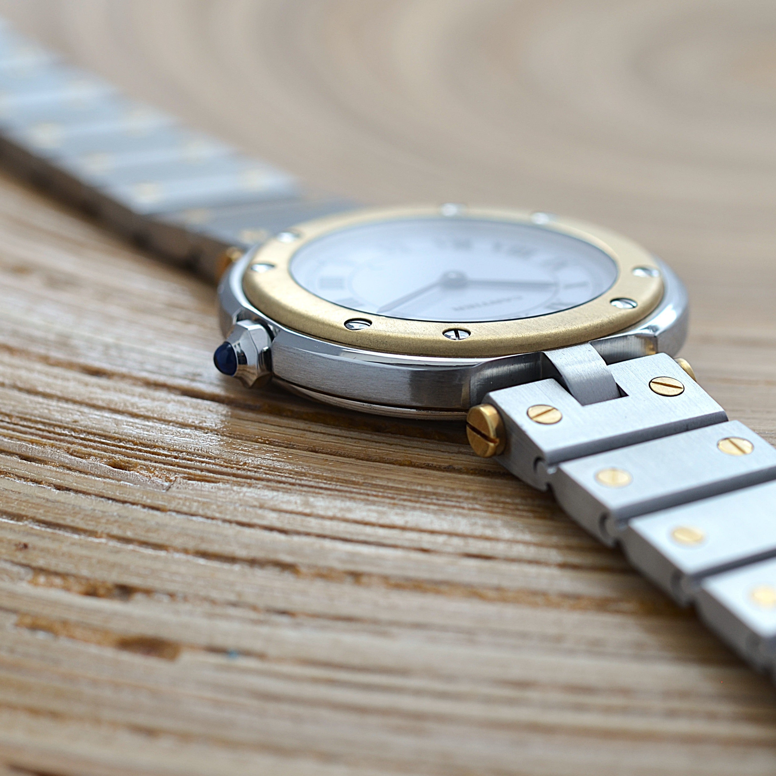 【Cartier】カルティエ サントスヴァンドーム SM 18KYG×SS カルティエコンプリートサービス済み