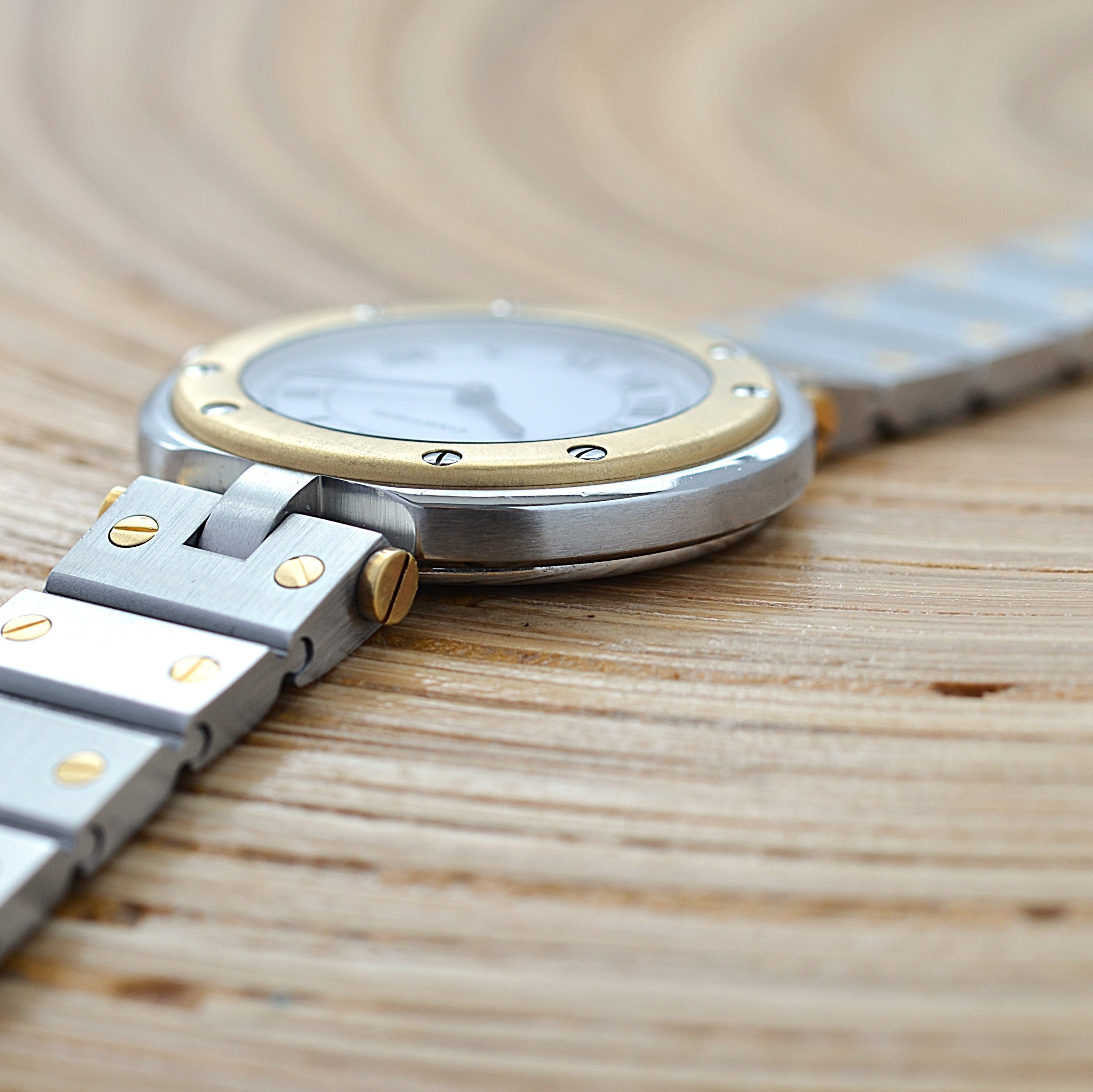 【Cartier】カルティエ サントスヴァンドーム SM 18KYG×SS カルティエコンプリートサービス済み