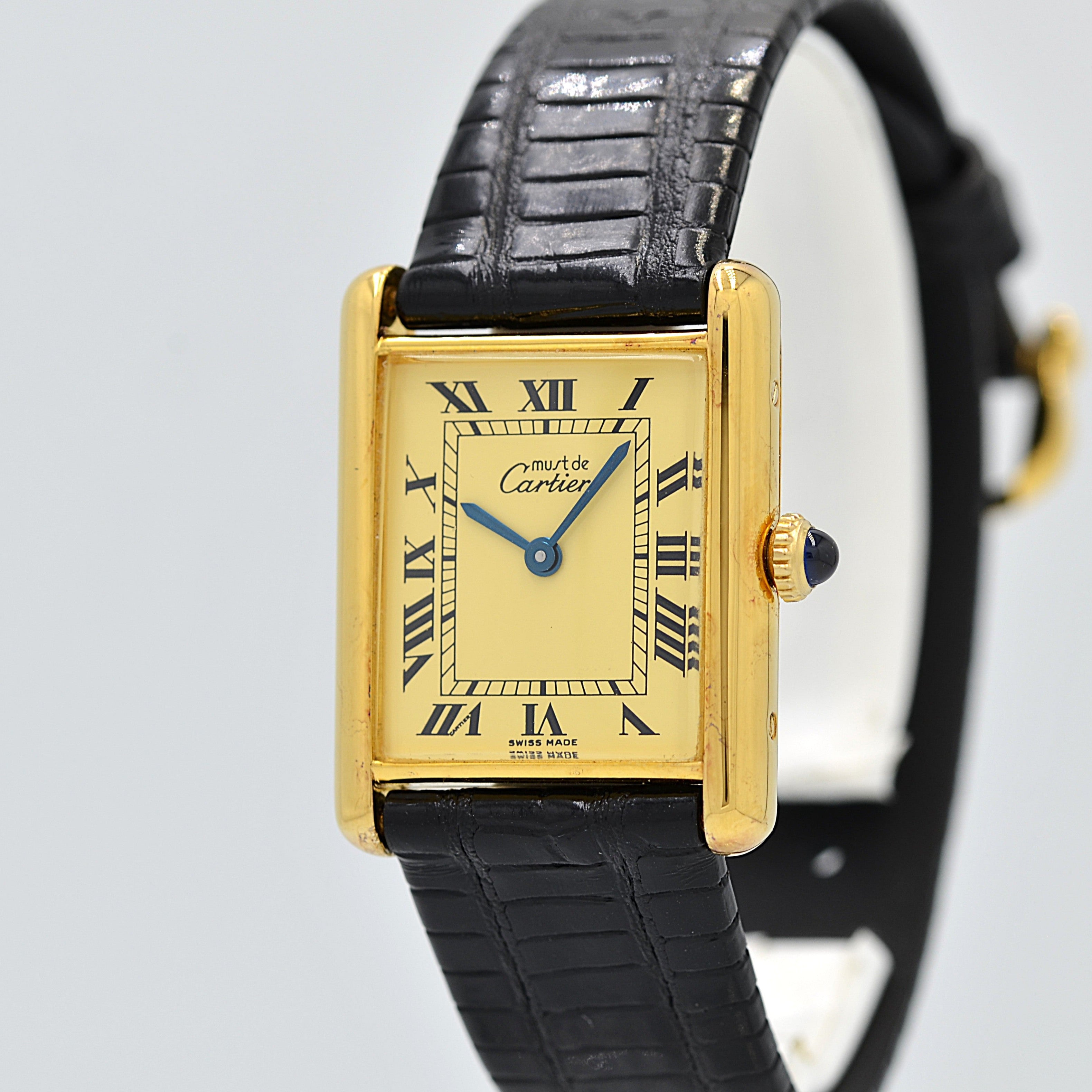 【Cartier】カルティエ マストタンクLM アイボリーローマ 手巻き 付属品完備