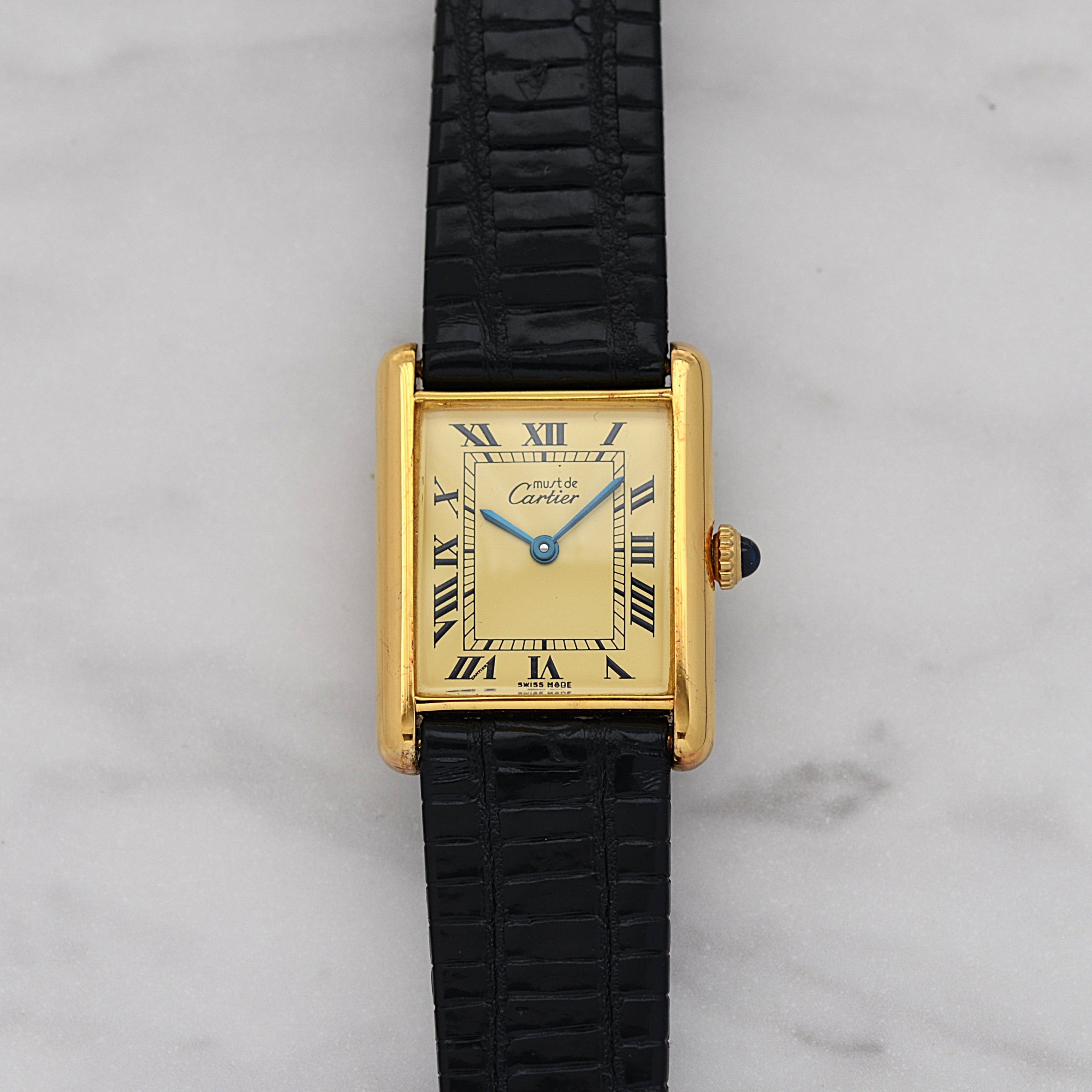 【Cartier】カルティエ マストタンクLM アイボリーローマ 手巻き 付属品完備