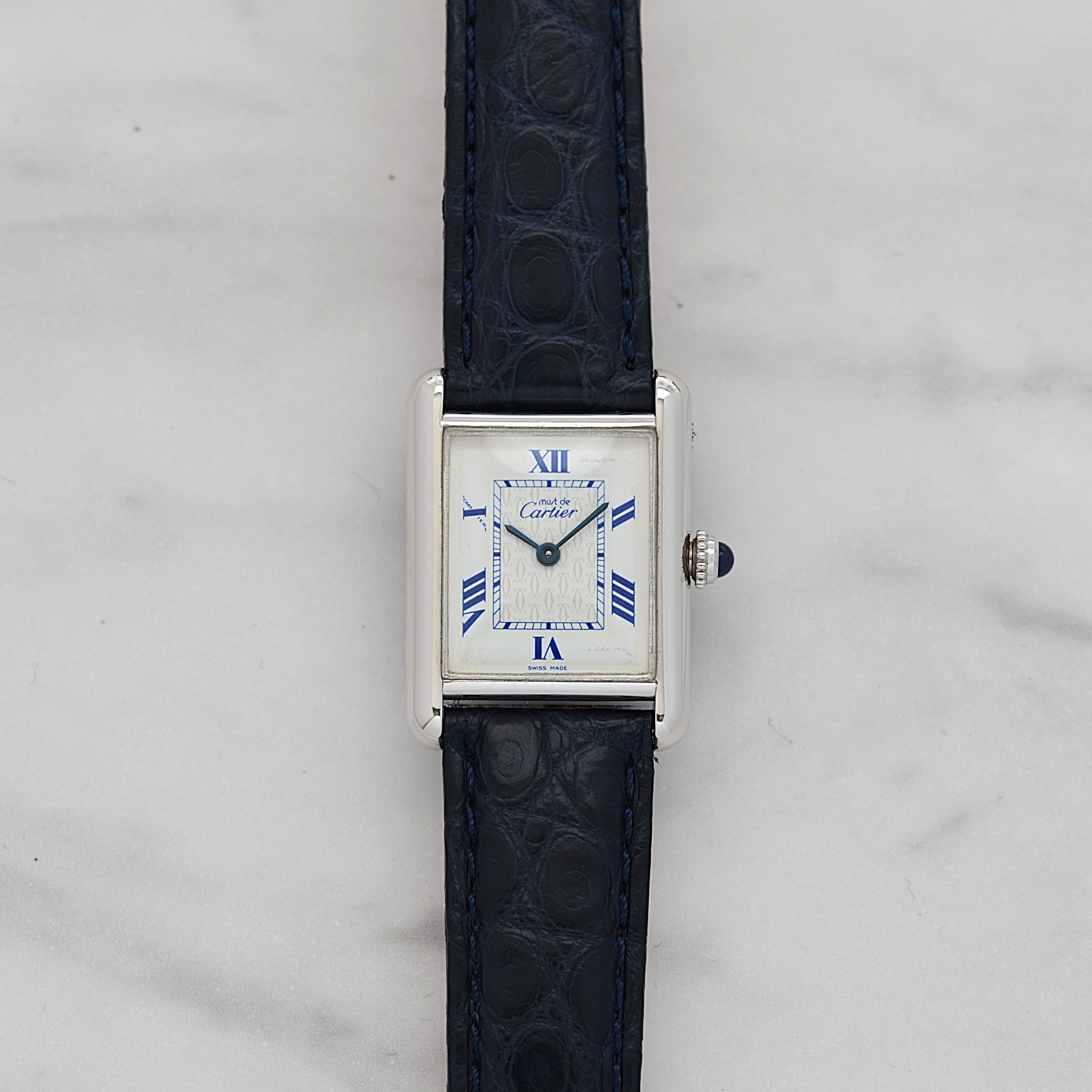 【Cartier】カルティエ マストタンクSM 後期型 飛びローマ 純正Dバックル付き