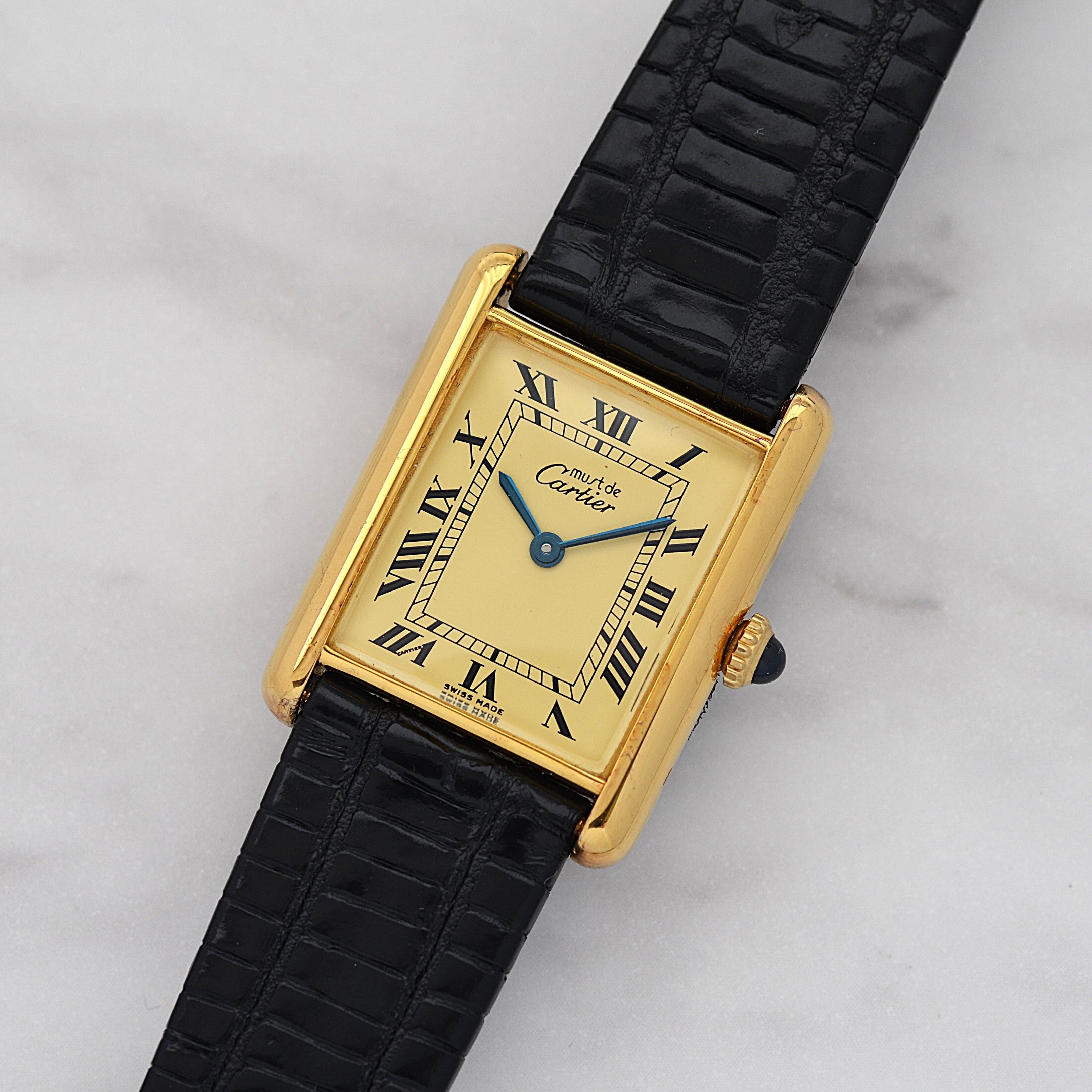 【Cartier】カルティエ マストタンクLM アイボリーローマ 手巻き 付属品完備