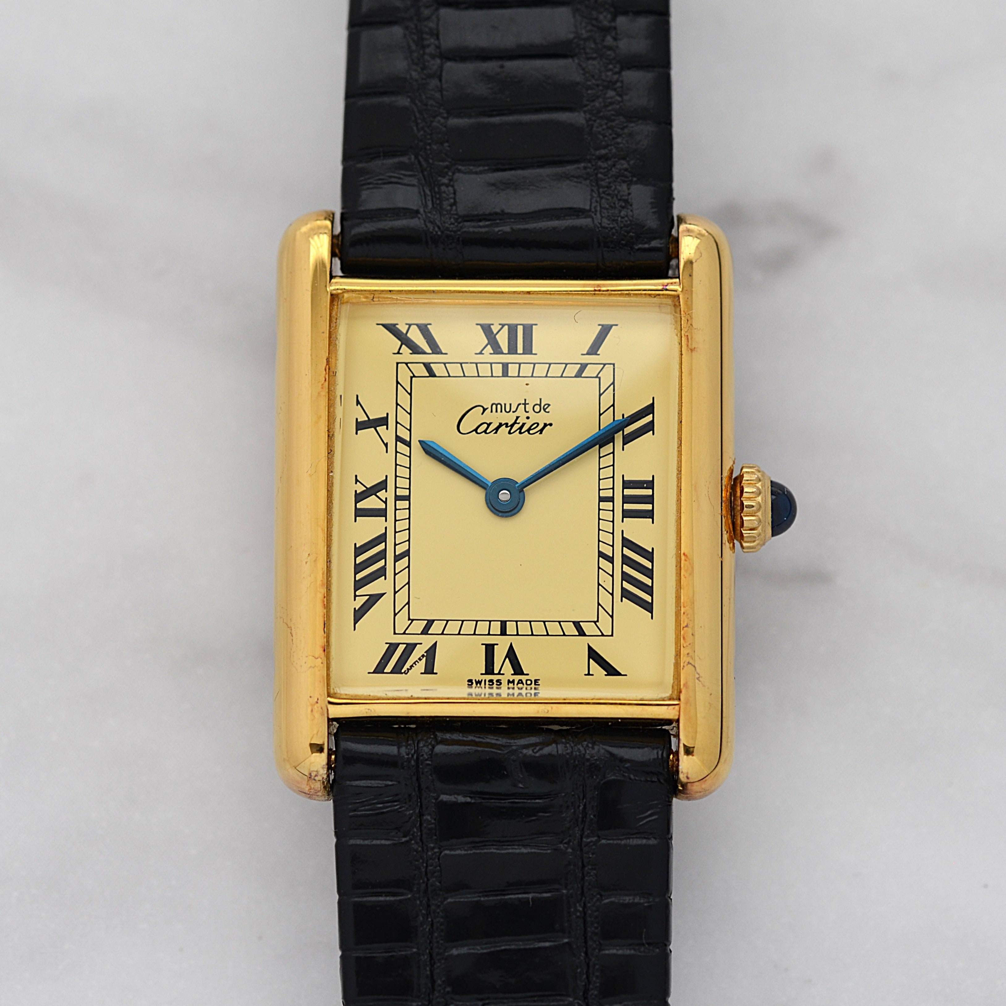 【Cartier】カルティエ マストタンクLM アイボリーローマ 手巻き 付属品完備