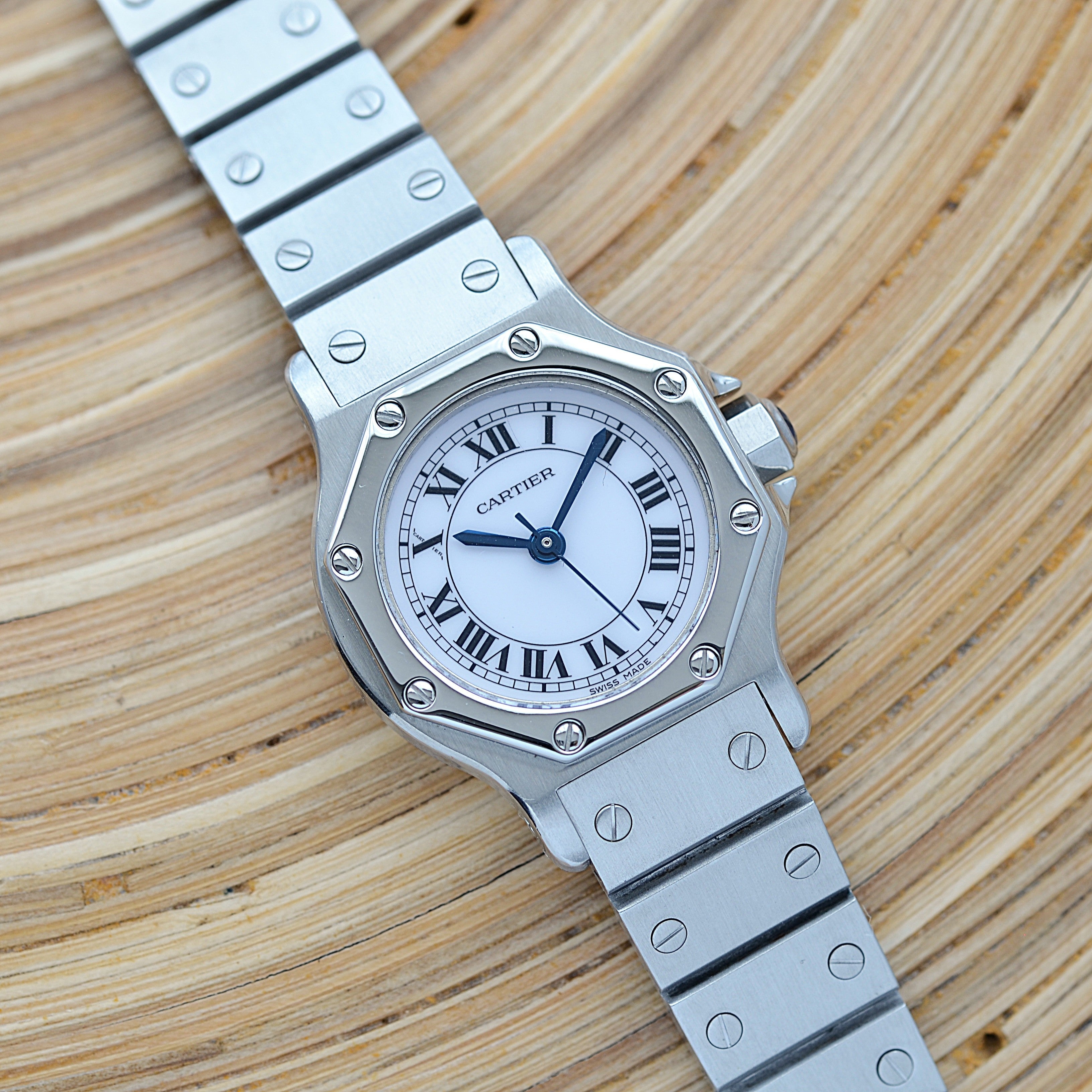 【Cartier】カルティエ サントスオクタゴンSM ステンレス カルティエコンプリートサービス済み