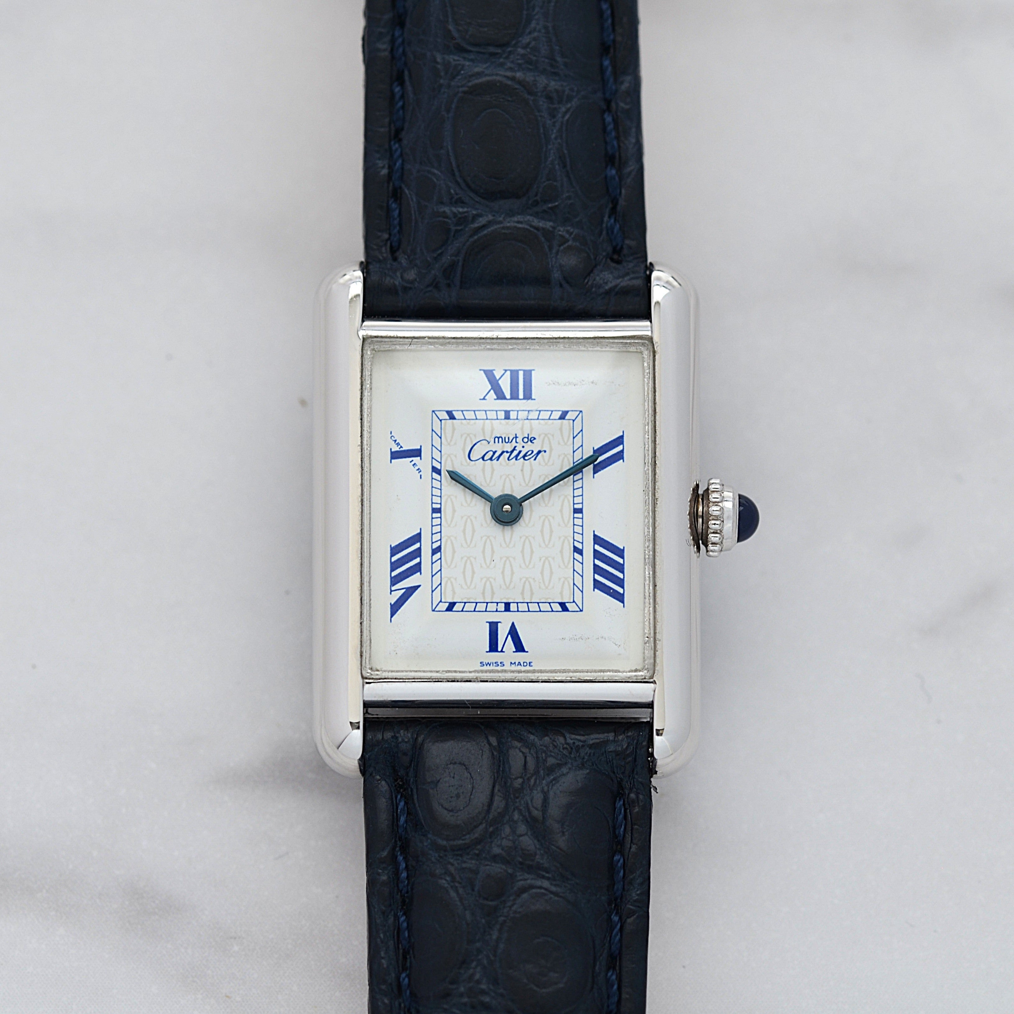 【Cartier】カルティエ マストタンクSM 後期型 飛びローマ 純正Dバックル付き