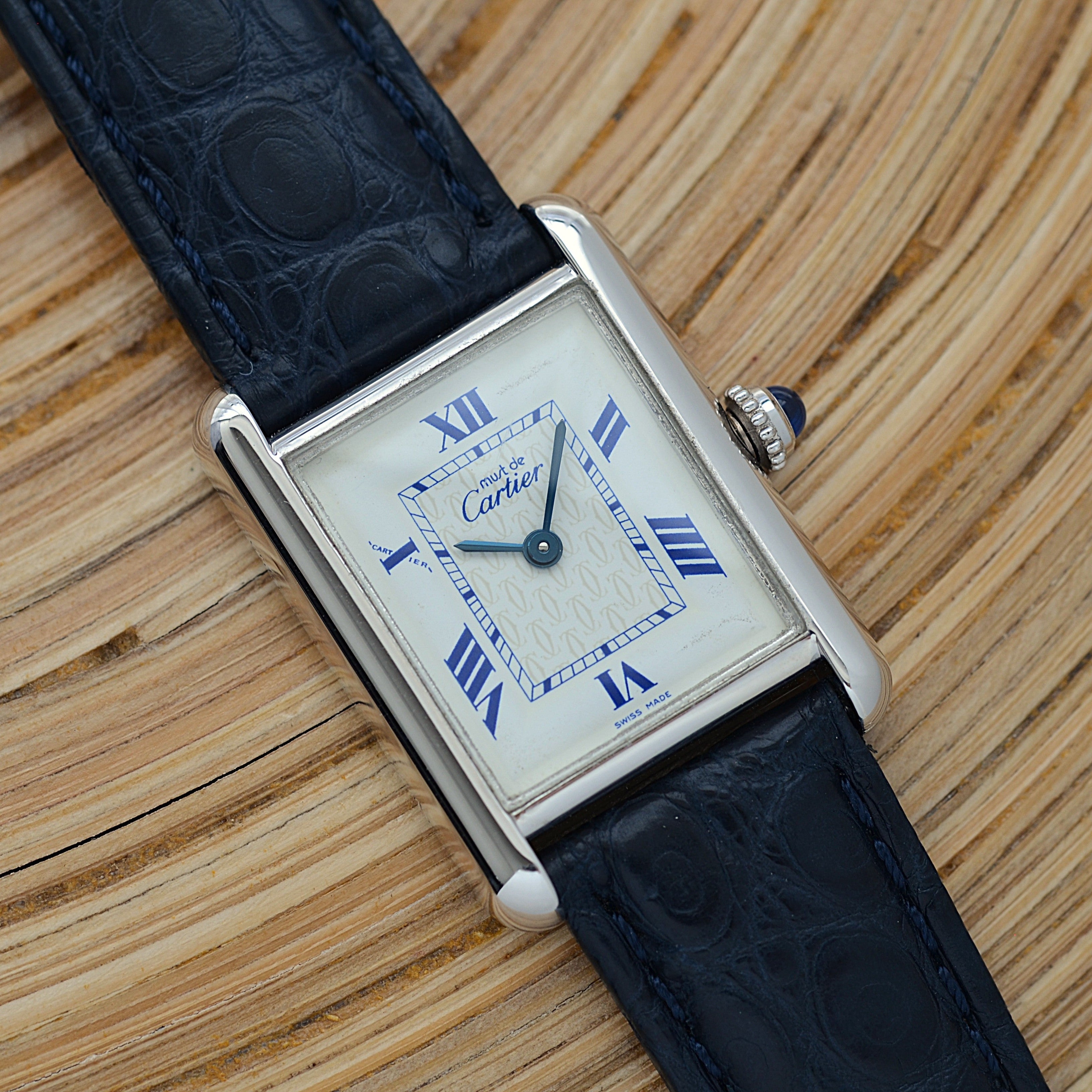 【Cartier】カルティエ マストタンクSM 後期型 飛びローマ 純正Dバックル付き