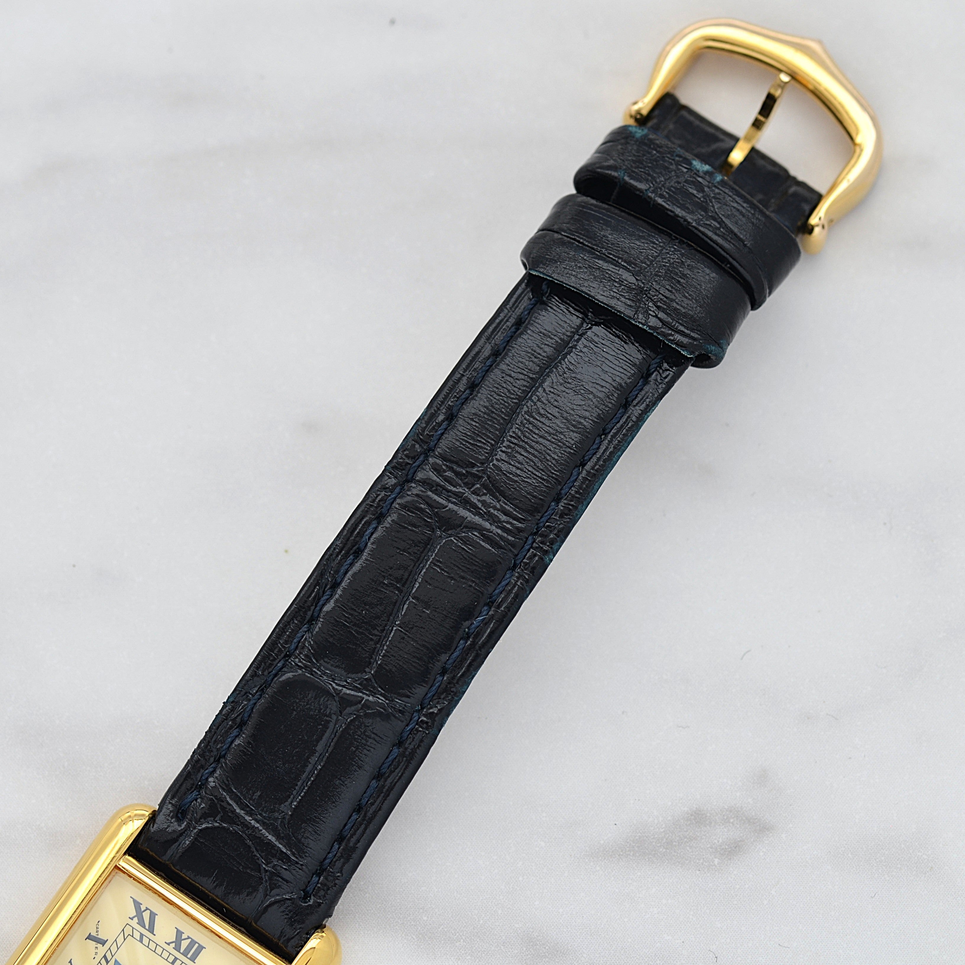 【Cartier】カルティエ マストタンクSM アイボリーローマQZ SWISS MADE 表記 純正尾錠付き