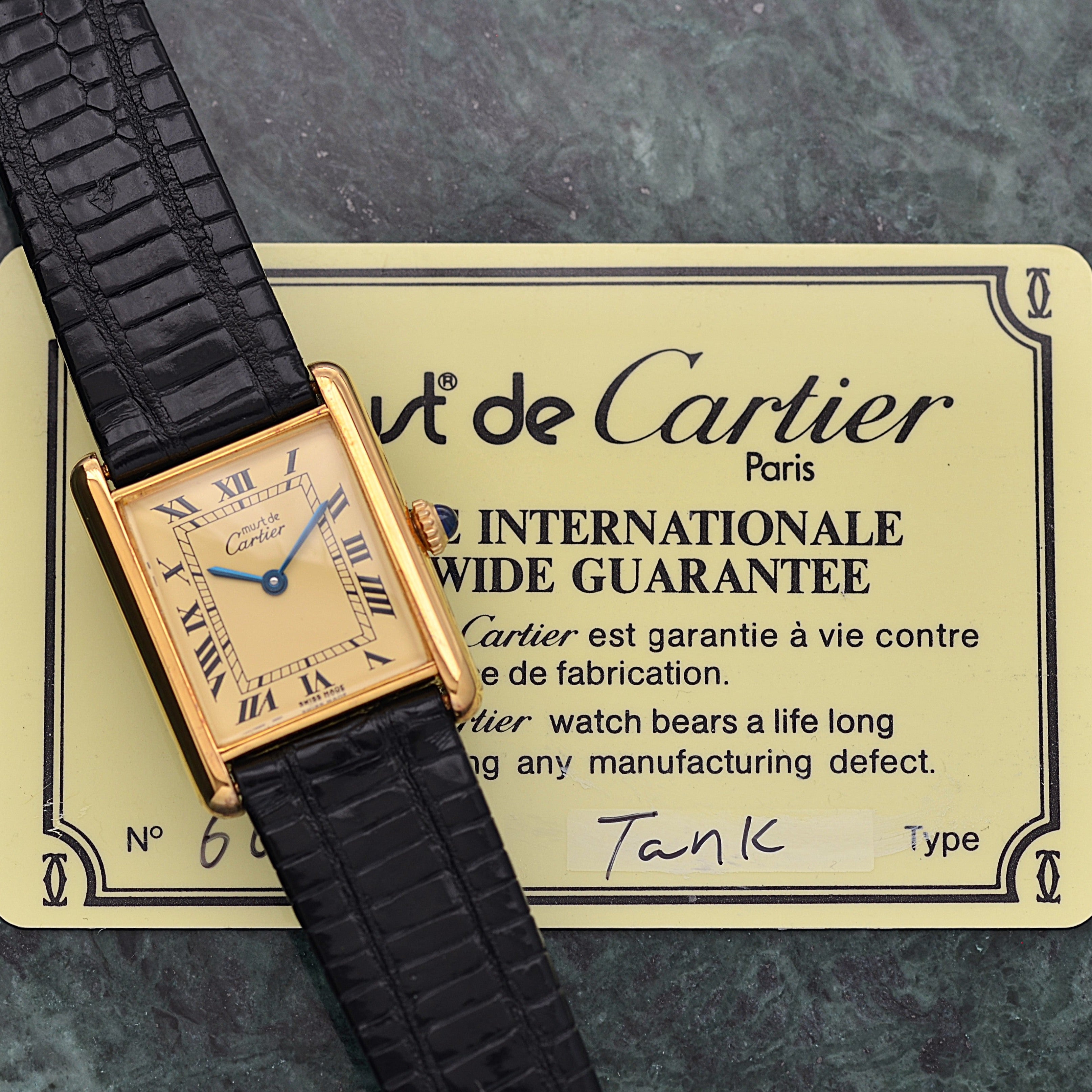 【Cartier】カルティエ マストタンクLM アイボリーローマ 手巻き 付属品完備