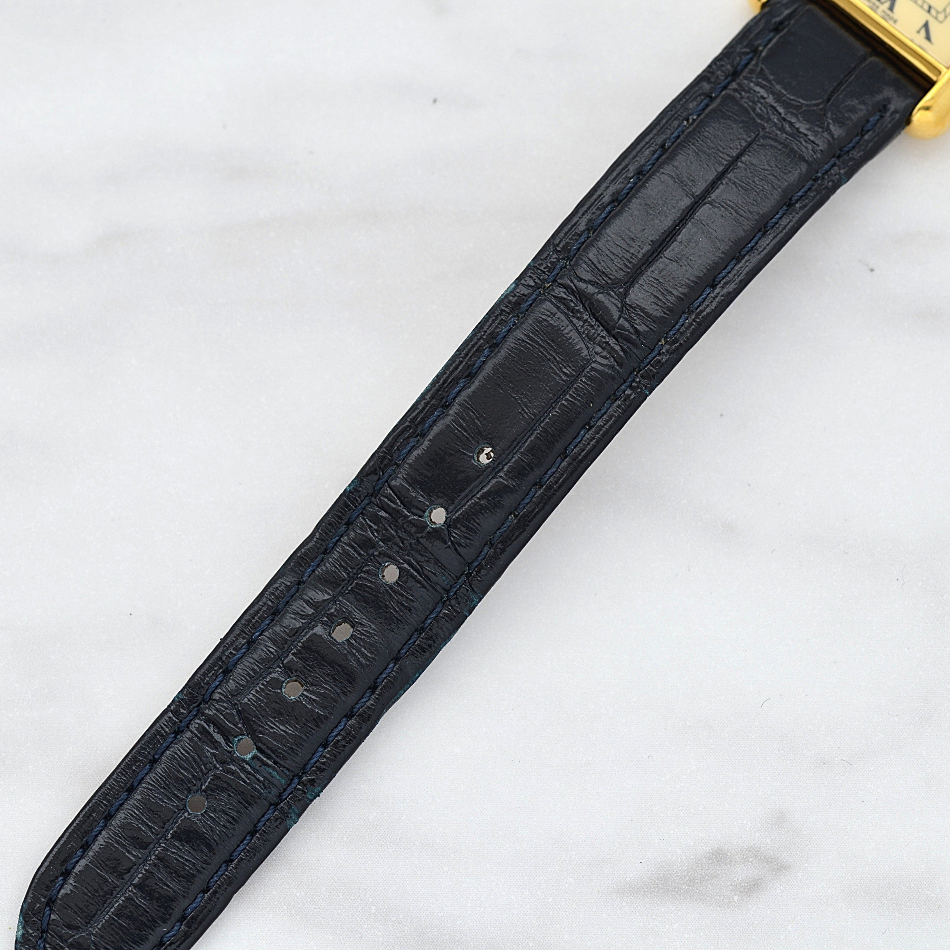 【Cartier】カルティエ マストタンクSM アイボリーローマQZ SWISS MADE 表記 純正尾錠付き