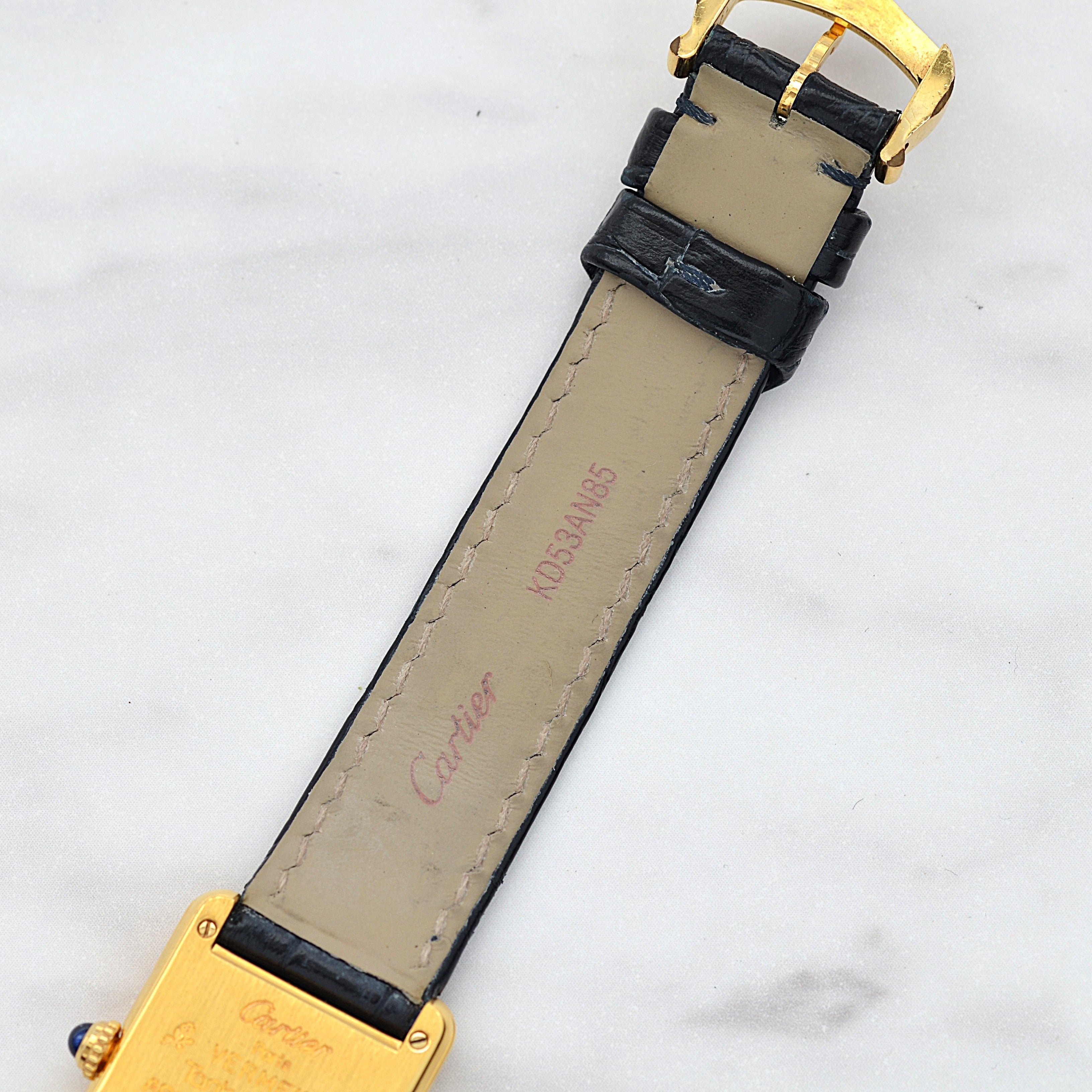 【Cartier】カルティエ マストタンクSM アイボリーローマQZ SWISS MADE 表記 純正尾錠付き