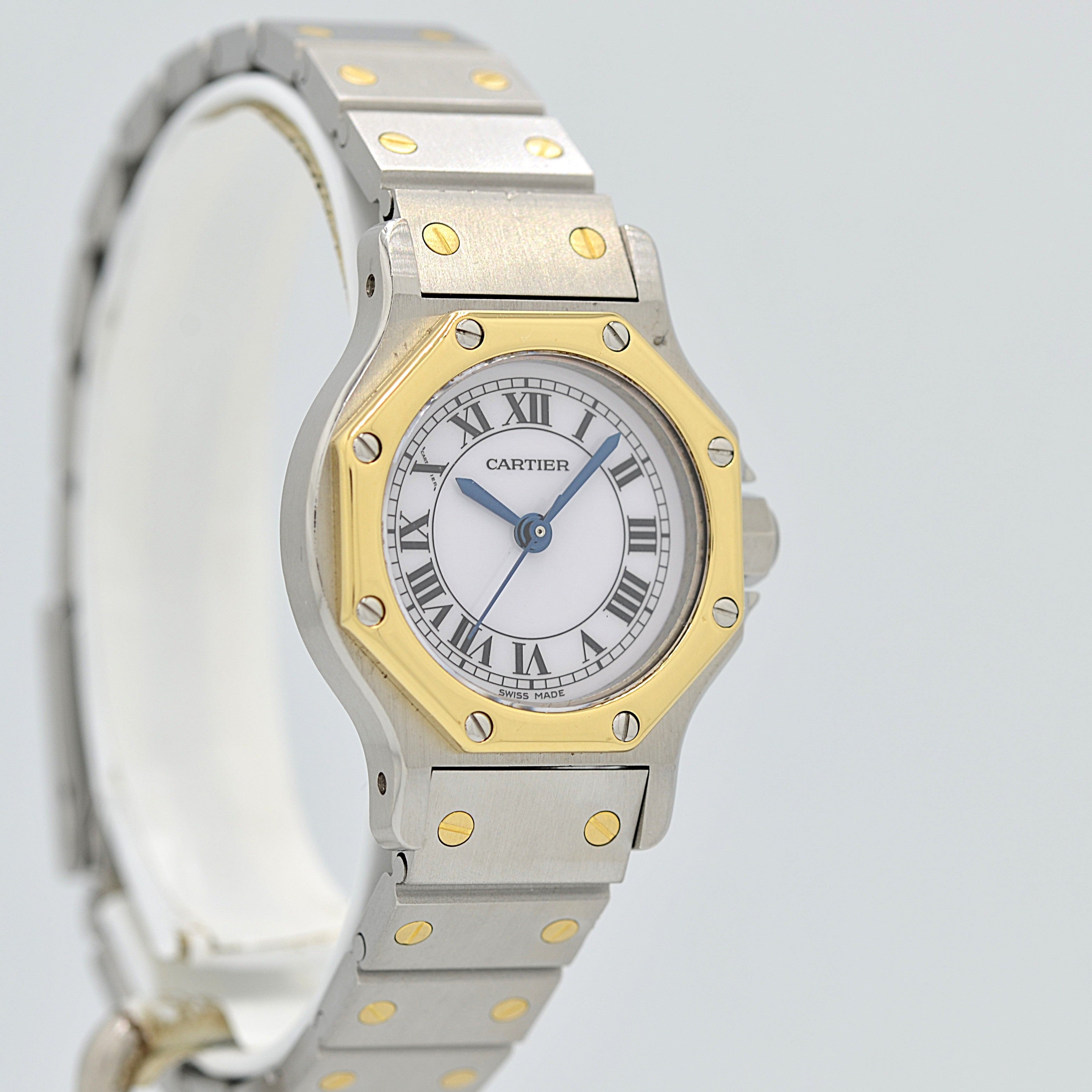 【Cartier】カルティエ サントスオクタゴンSM 18KYG×SS 永久保証書付き