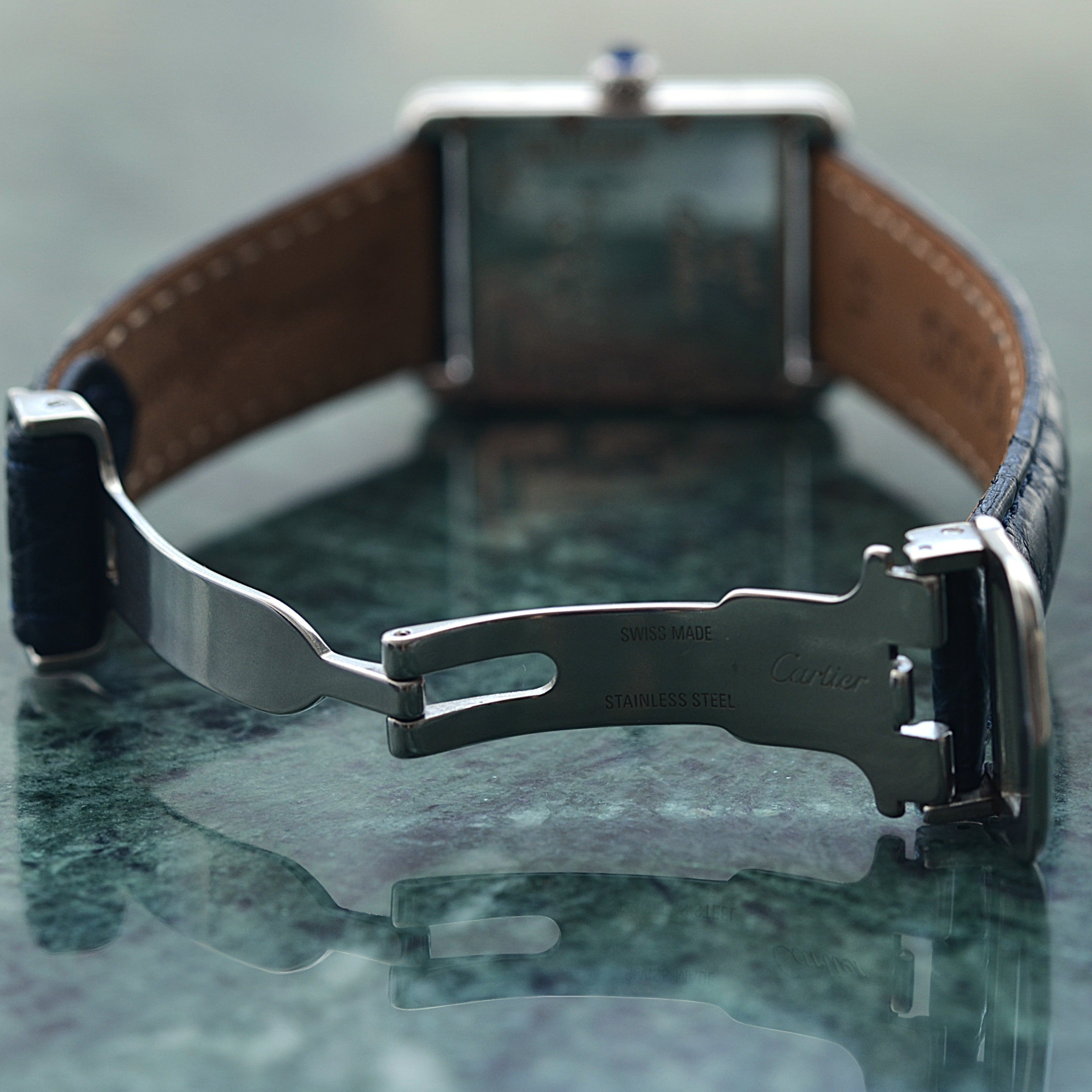 【Cartier】カルティエ マストタンクSM 後期型 飛びローマ 純正Dバックル付き