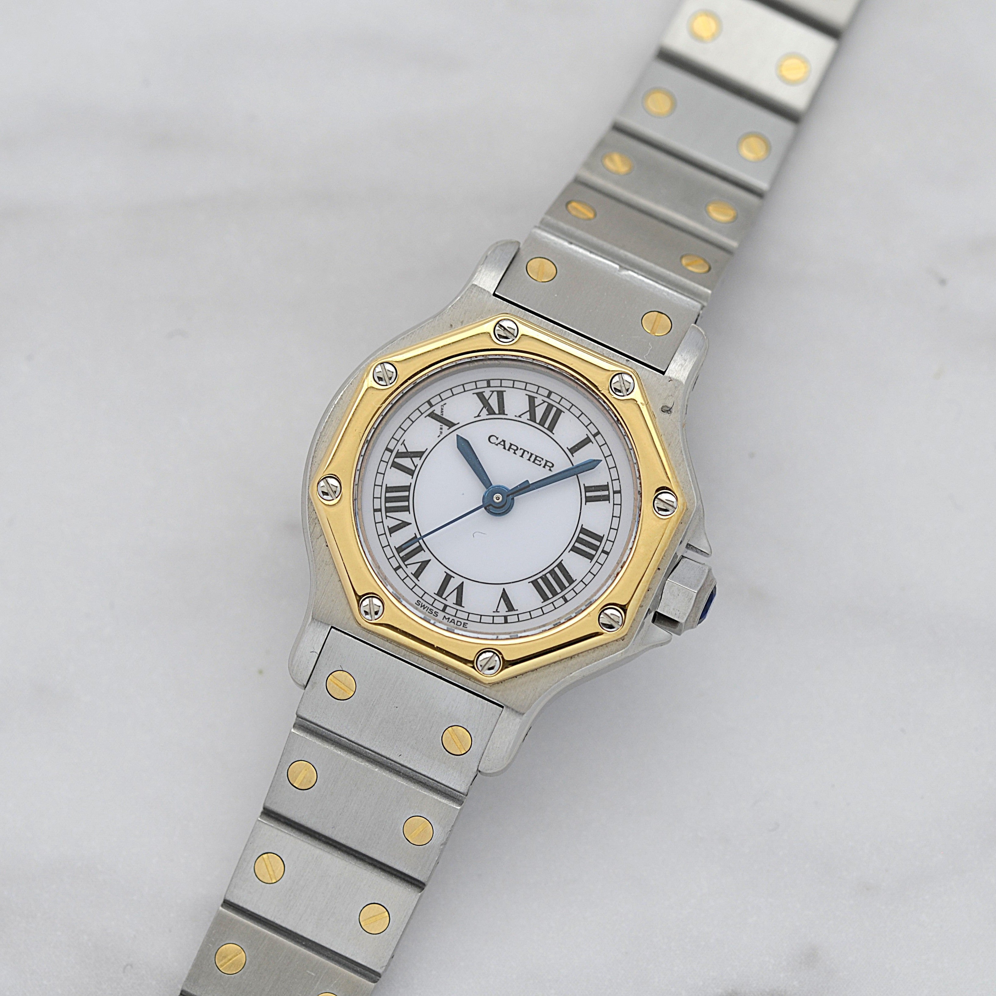 【Cartier】カルティエ サントスオクタゴンSM 18KYG×SS 永久保証書付き