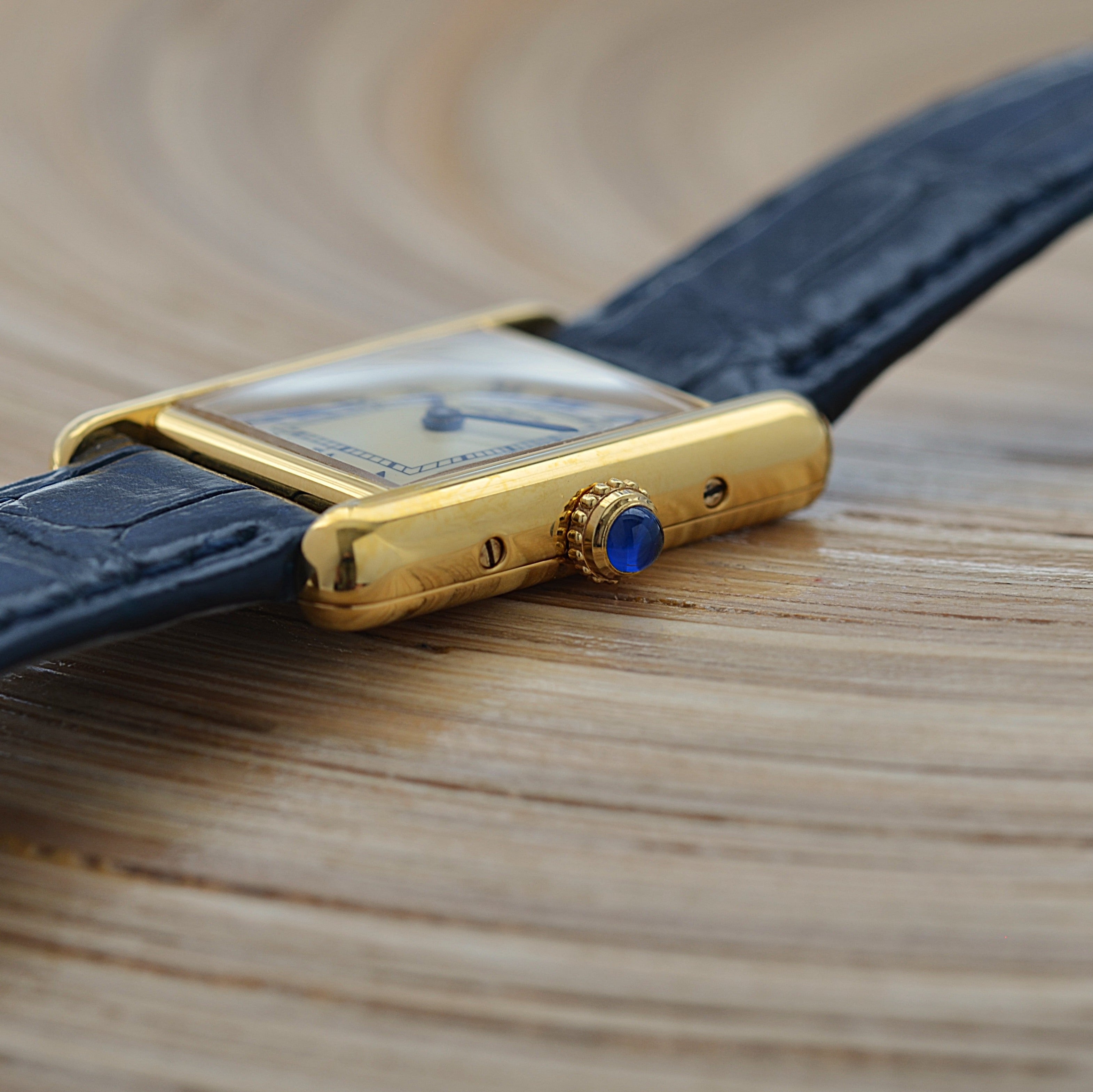 【Cartier】カルティエ マストタンクSM アイボリーローマQZ SWISS MADE 表記 純正尾錠付き