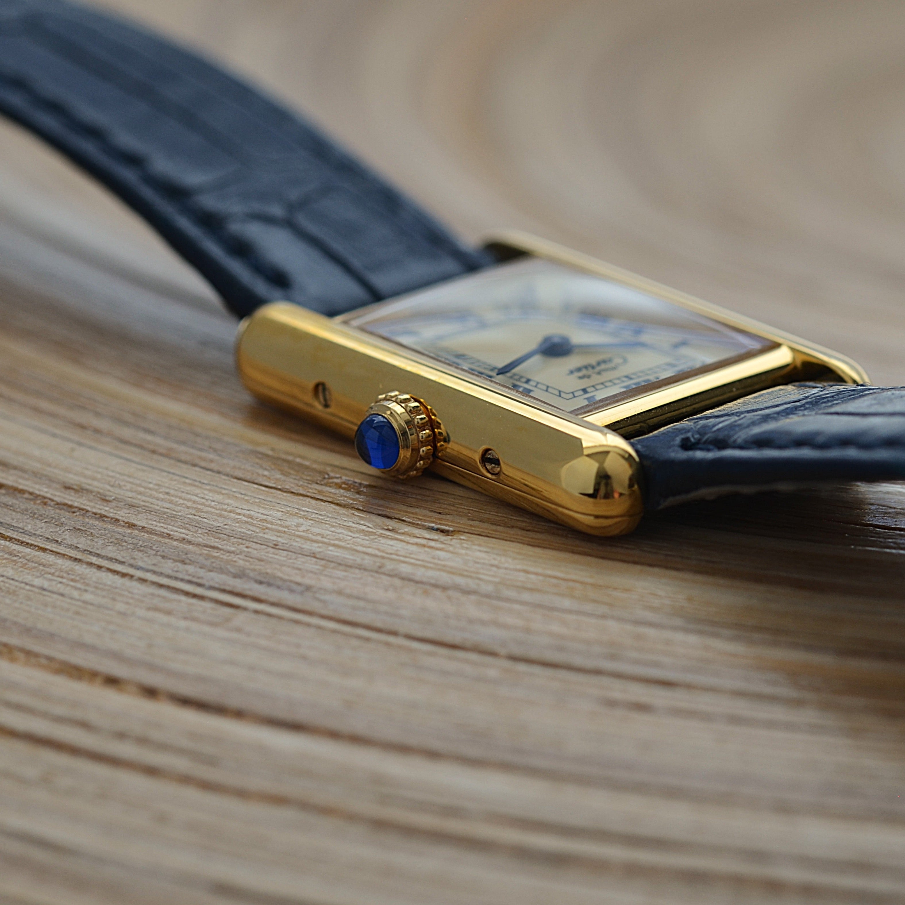 【Cartier】カルティエ マストタンクSM アイボリーローマQZ SWISS MADE 表記 純正尾錠付き