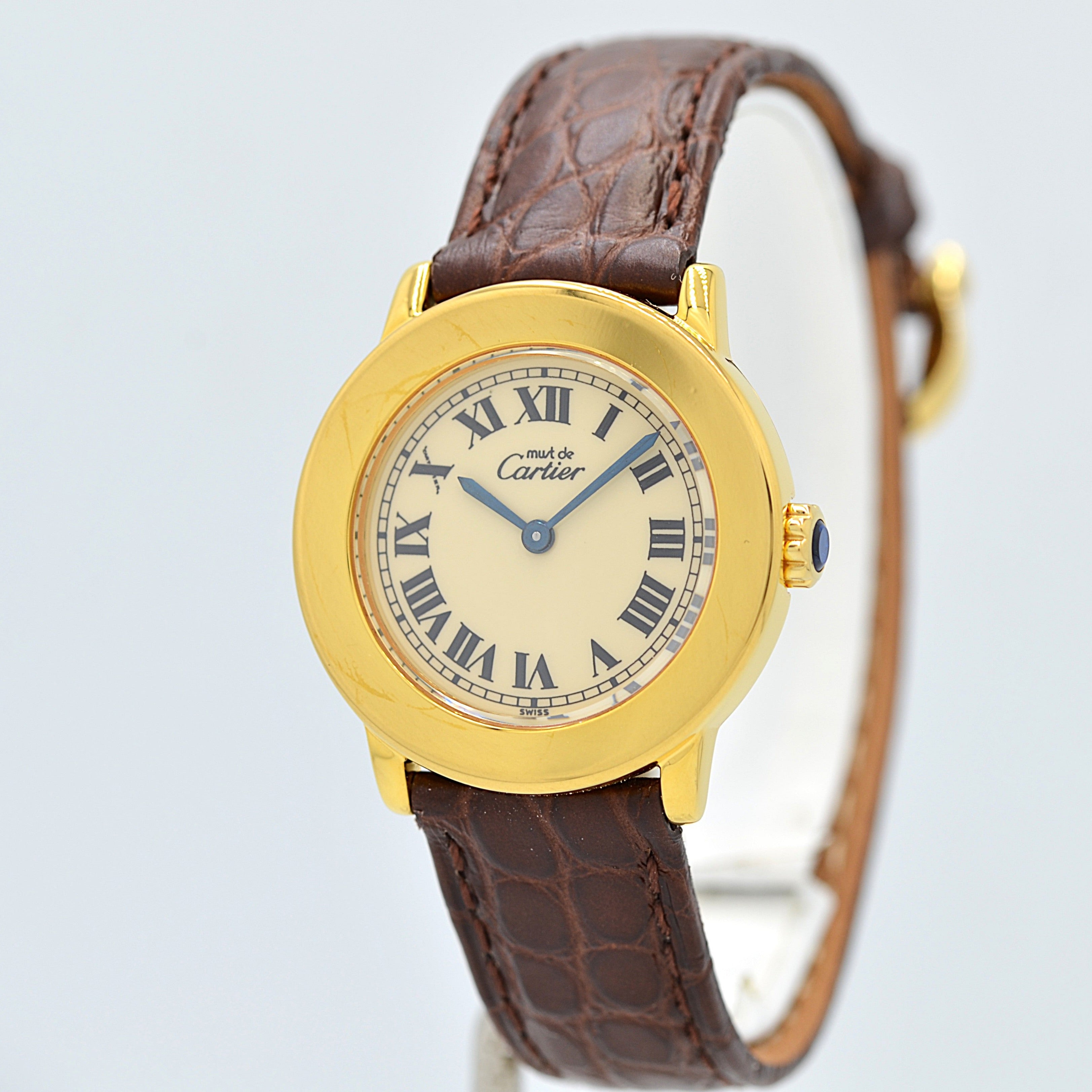 [Cartier] Cartier Must Ronde SM Ivory Roman with Genuine Buckle