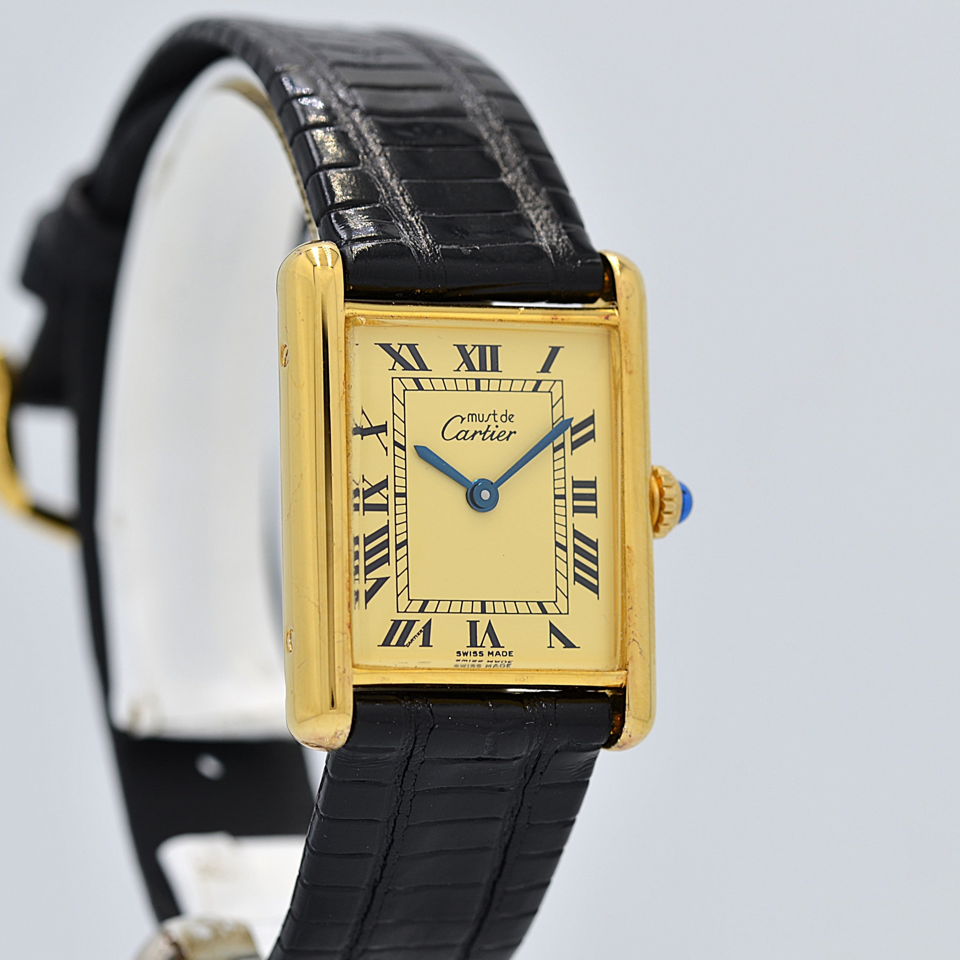 【Cartier】カルティエ マストタンクLM アイボリーローマ 手巻き 付属品完備