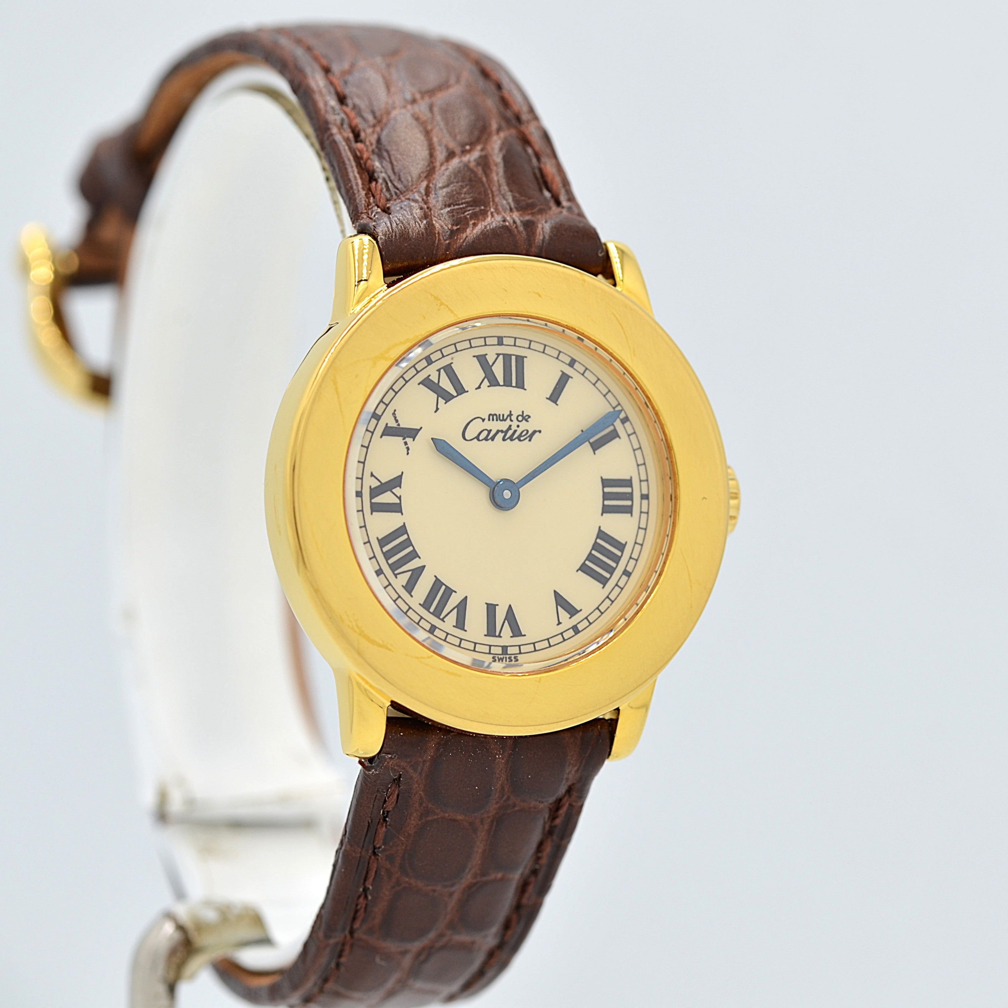 [Cartier] Cartier Must Ronde SM Ivory Roman with Genuine Buckle