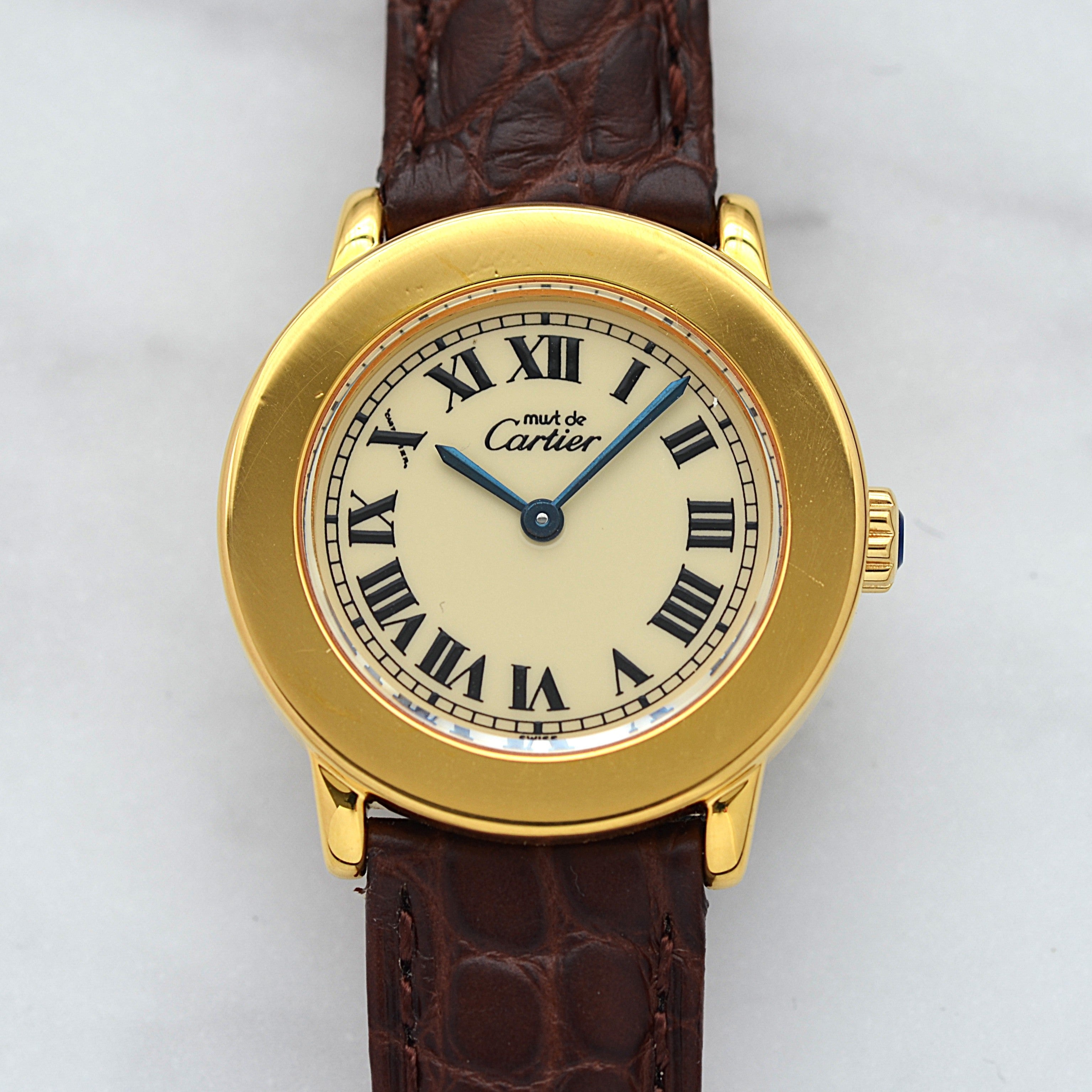 [Cartier] Cartier Must Ronde SM Ivory Roman with Genuine Buckle