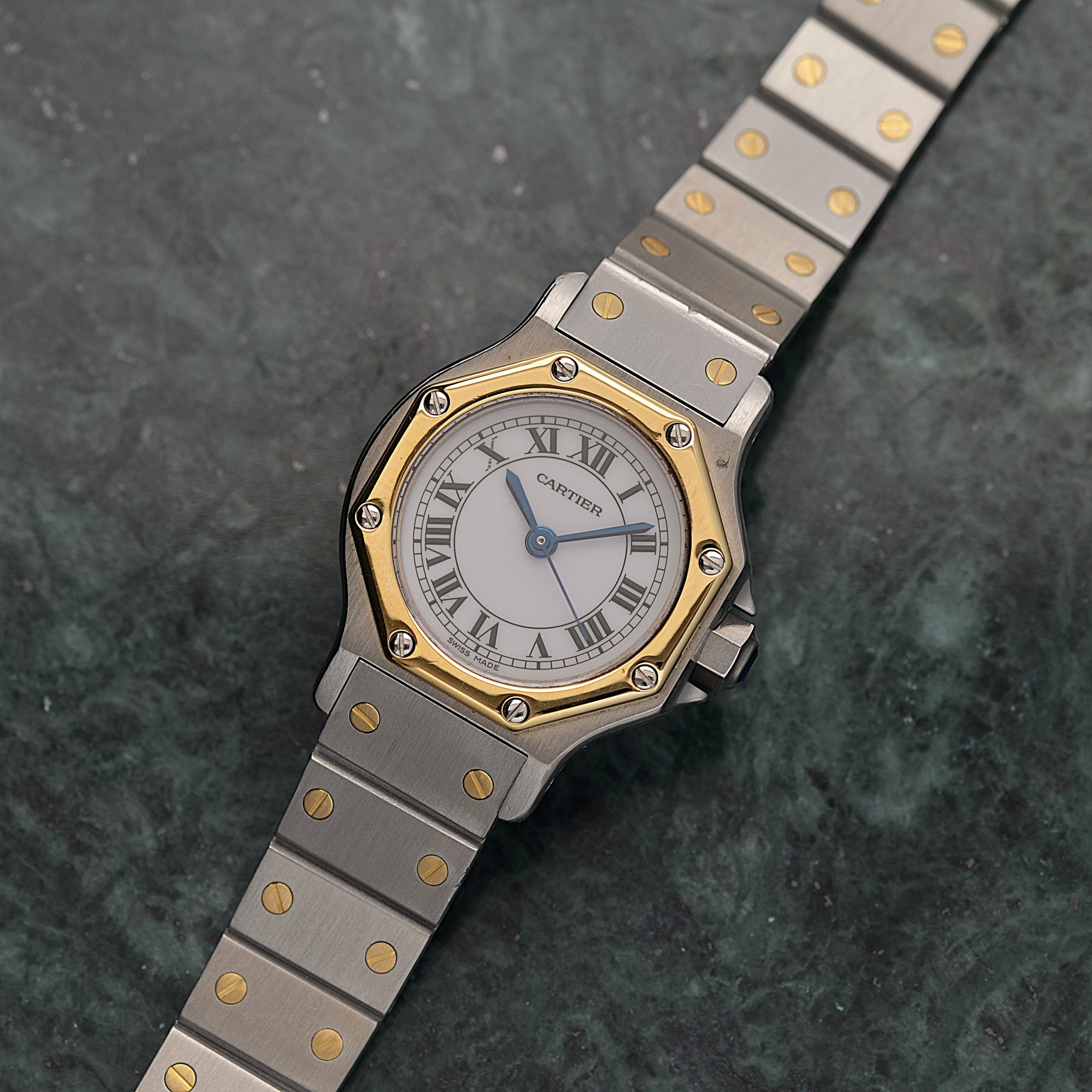 【Cartier】カルティエ サントスオクタゴンSM 18KYG×SS 永久保証書付き