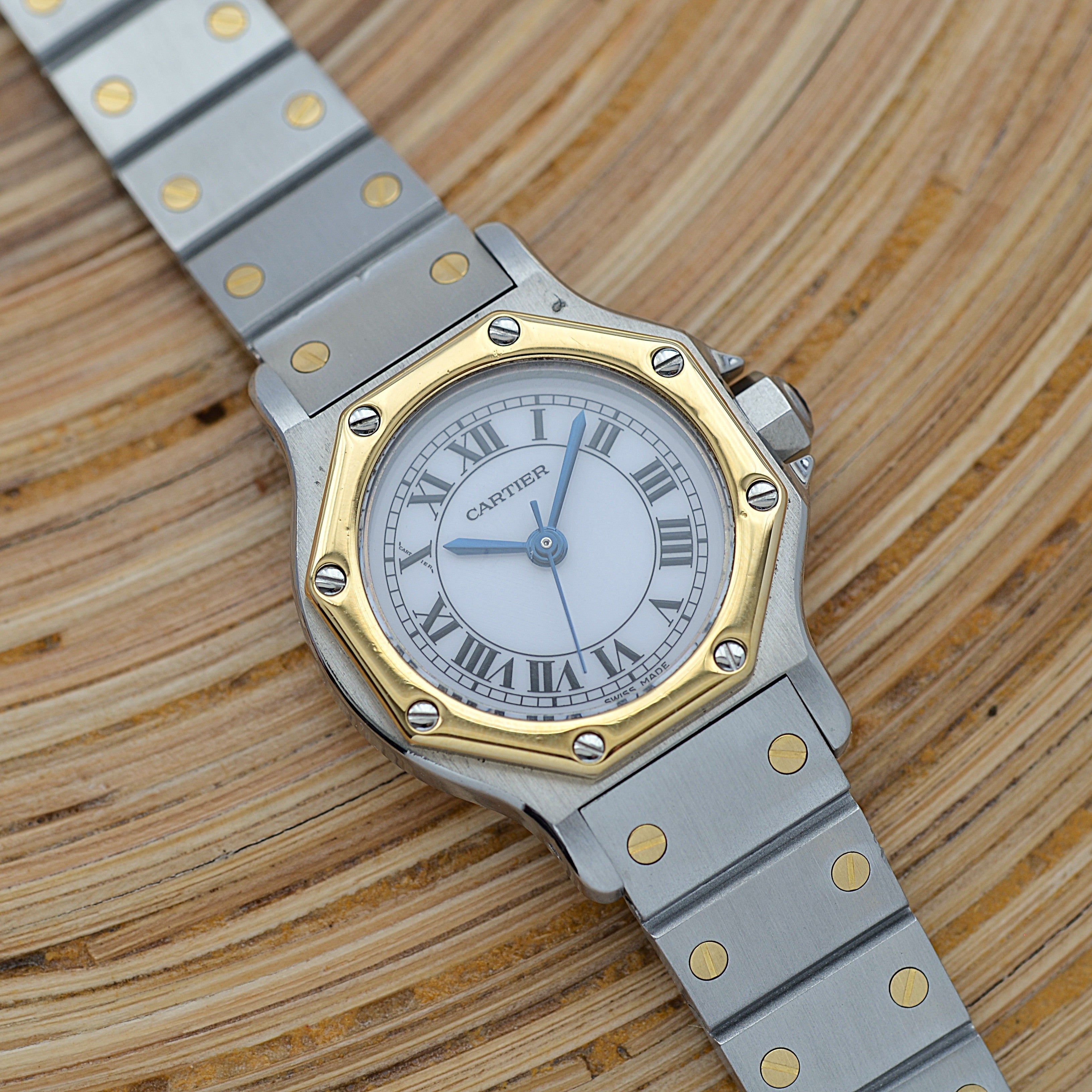 【Cartier】カルティエ サントスオクタゴンSM 18KYG×SS 永久保証書付き