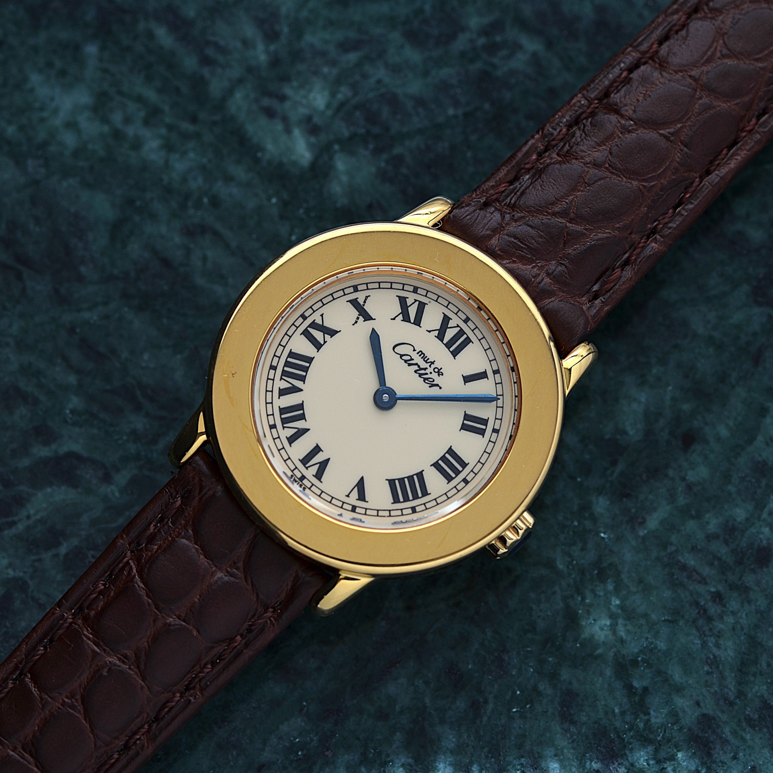 [Cartier] Cartier Must Ronde SM Ivory Roman with Genuine Buckle