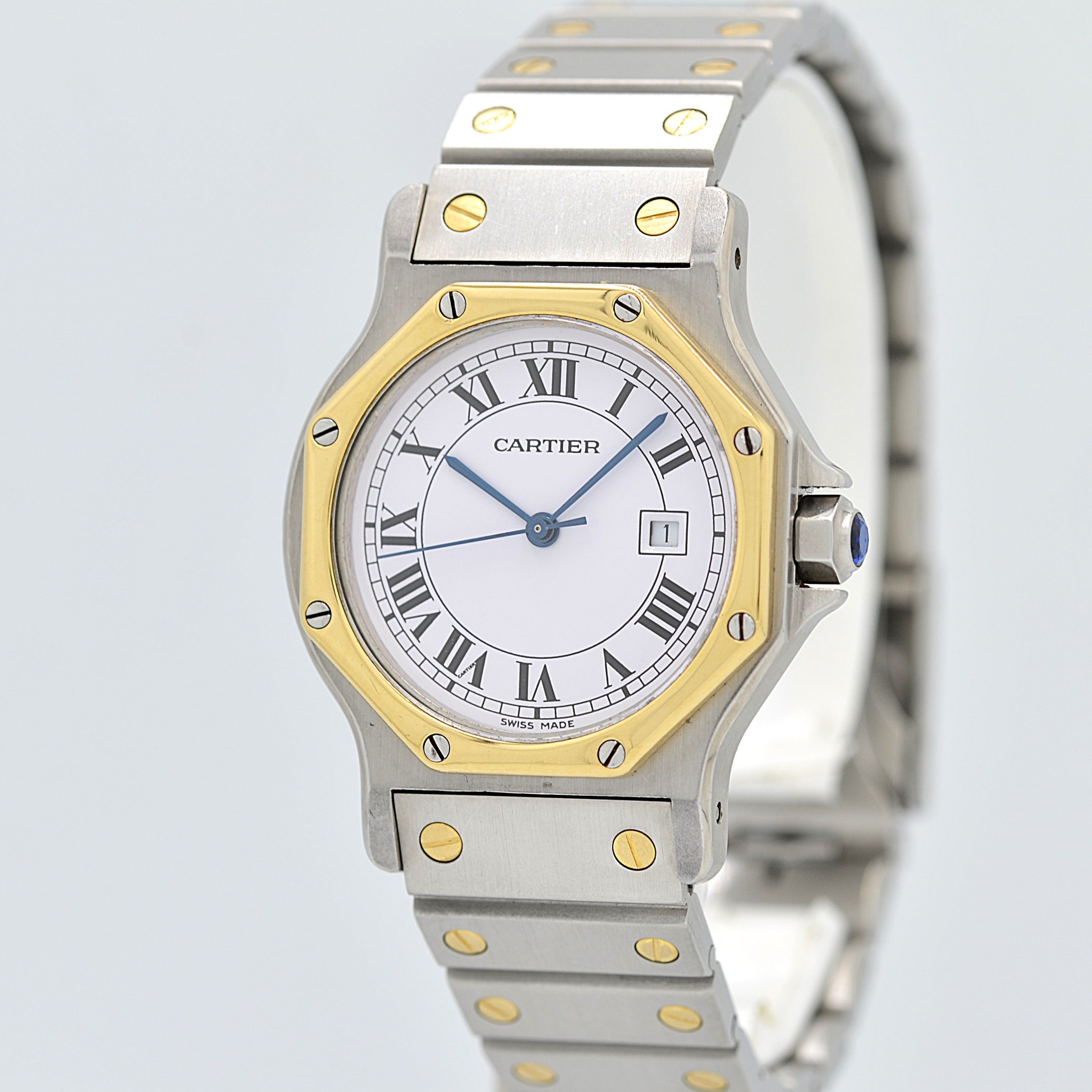 【Cartier】カルティエ サントスオクタゴンLM 18KYG×SS SWISS MADE 表記