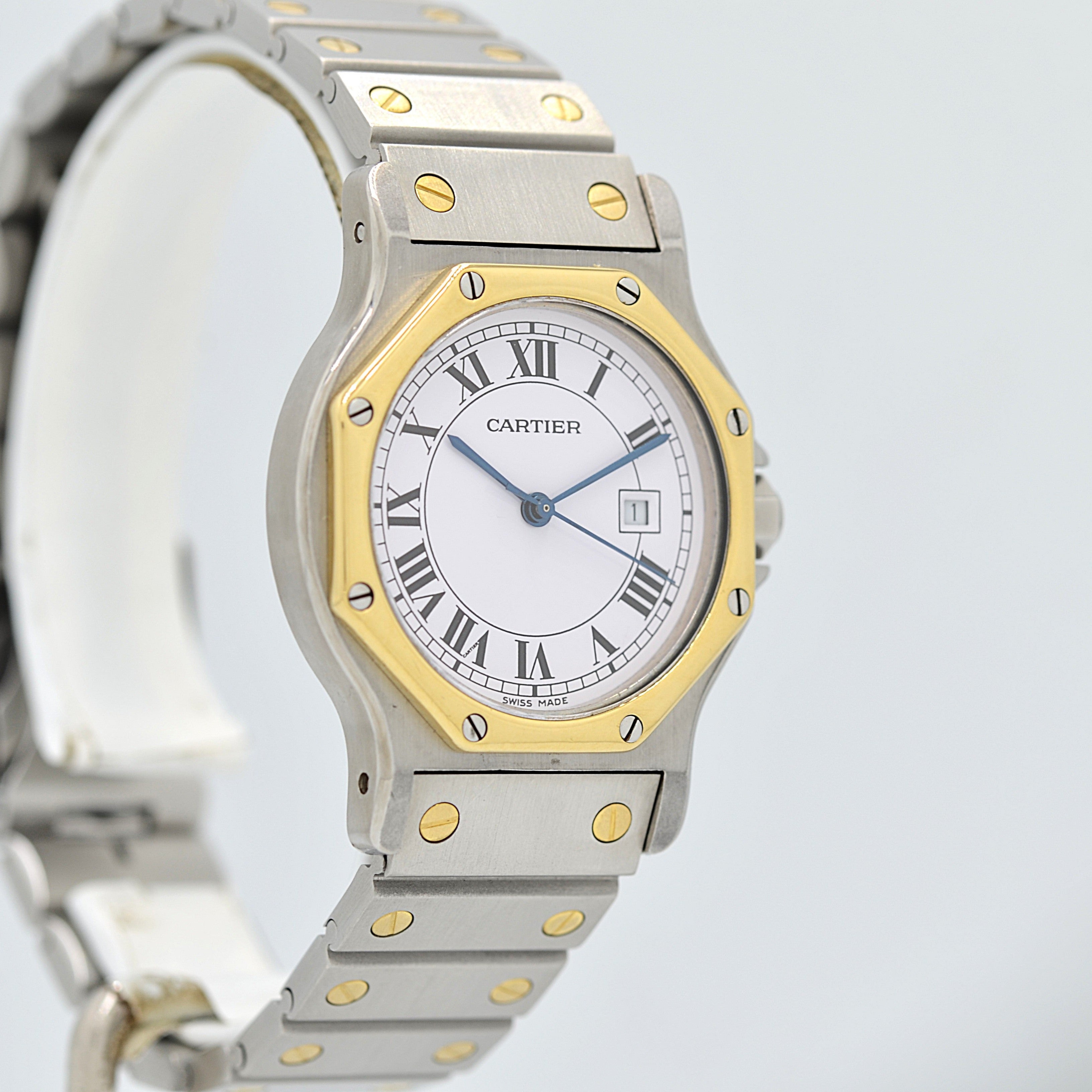 【Cartier】カルティエ サントスオクタゴンLM 18KYG×SS SWISS MADE 表記